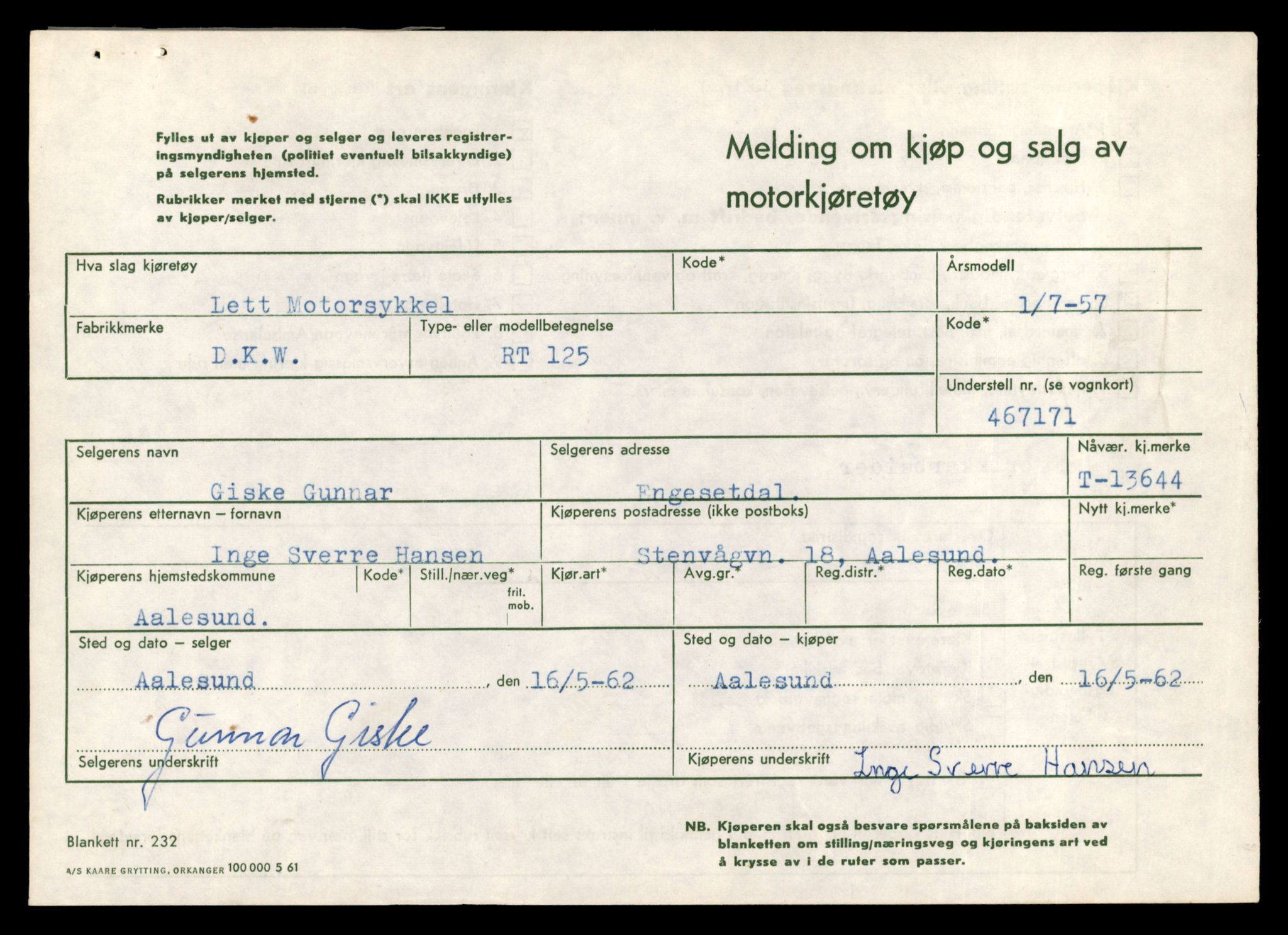 Møre og Romsdal vegkontor - Ålesund trafikkstasjon, AV/SAT-A-4099/F/Fe/L0040: Registreringskort for kjøretøy T 13531 - T 13709, 1927-1998, s. 2011