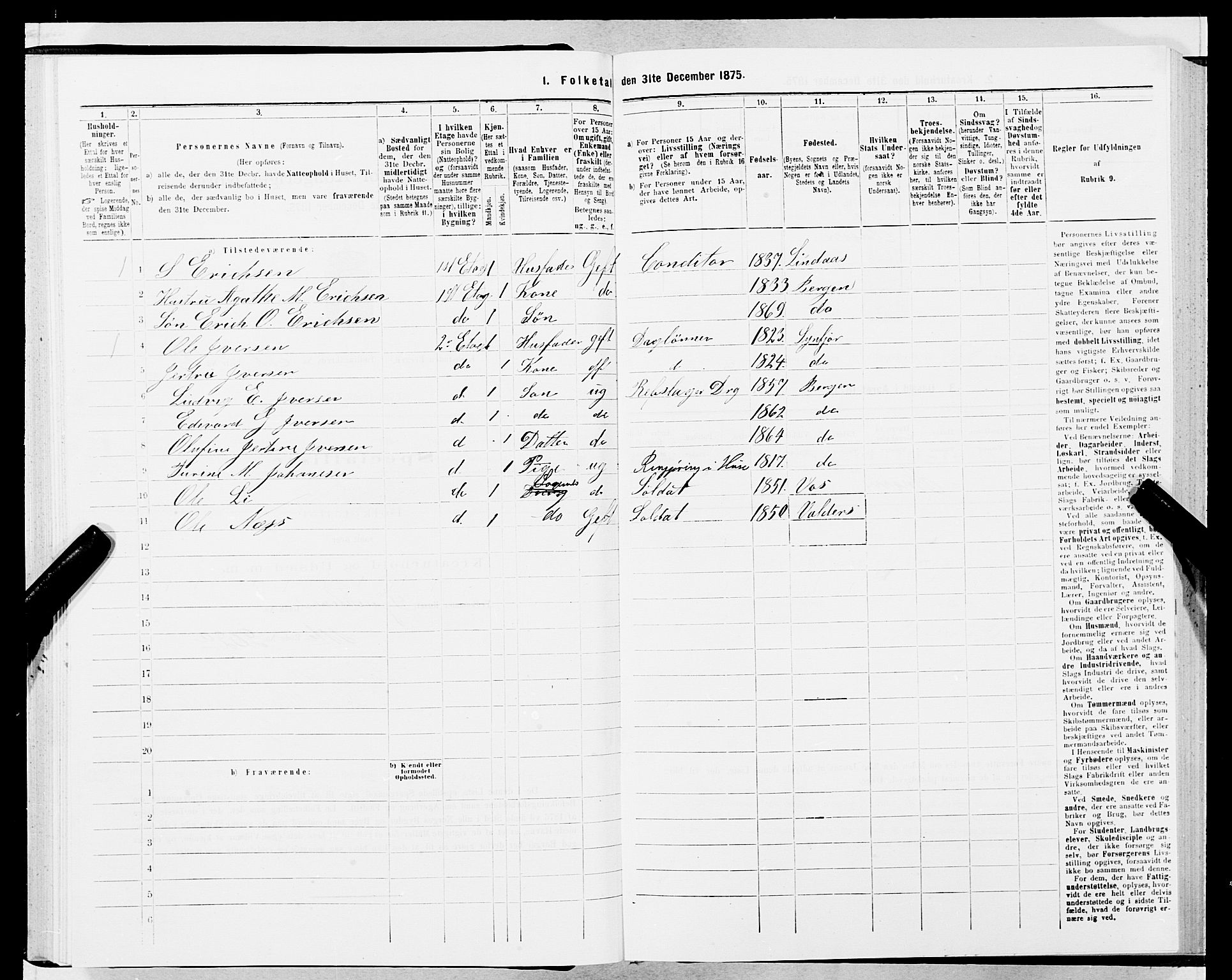 SAB, Folketelling 1875 for 1301 Bergen kjøpstad, 1875, s. 2699