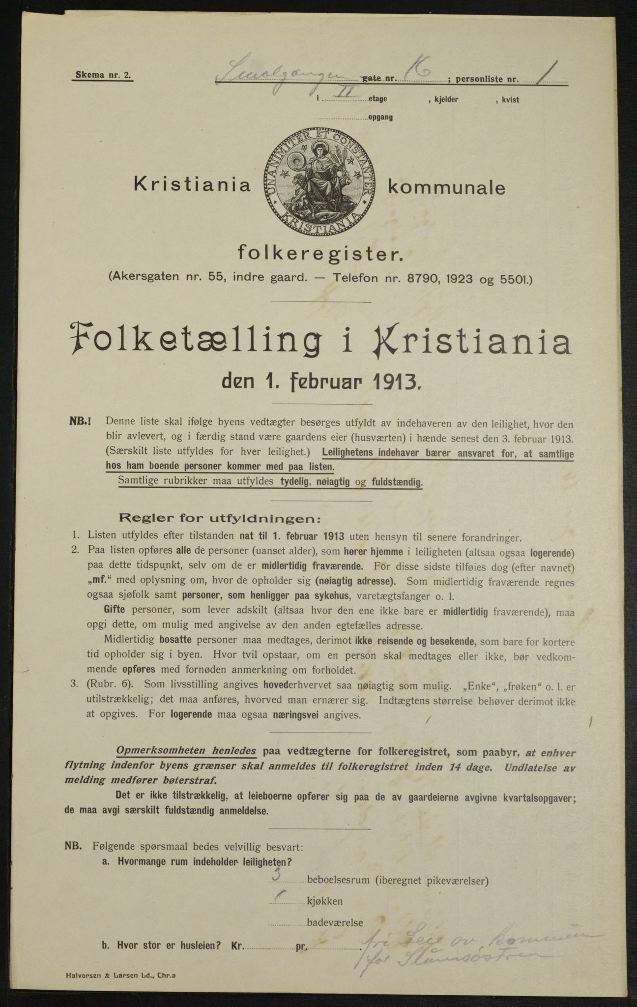 OBA, Kommunal folketelling 1.2.1913 for Kristiania, 1913, s. 97094