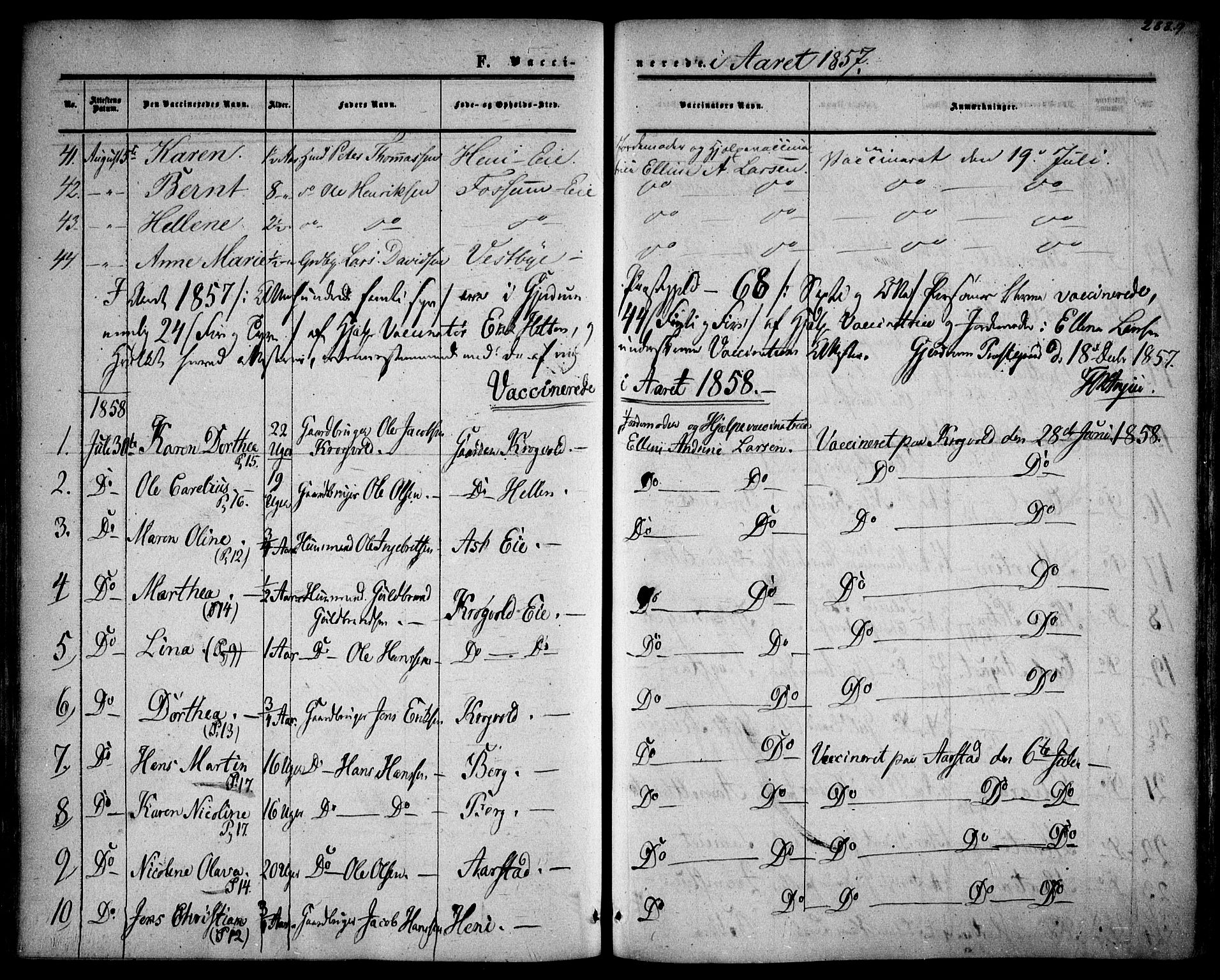 Gjerdrum prestekontor Kirkebøker, AV/SAO-A-10412b/F/Fa/L0007: Ministerialbok nr. I 7, 1857-1866, s. 288