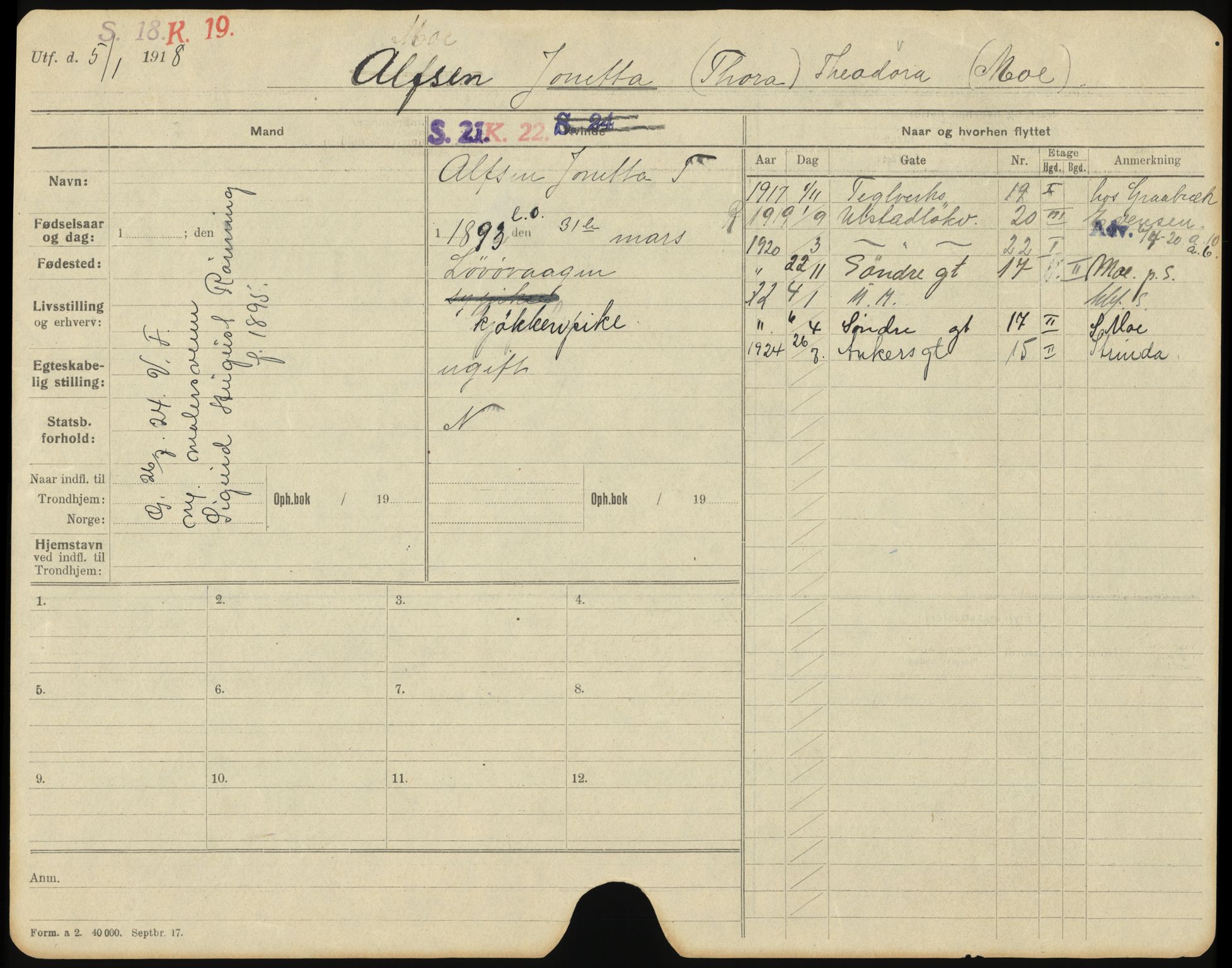 Trondheim folkeregister, AV/SAT-A-1608/1/F/Ff/L0007: Gifte, 1924