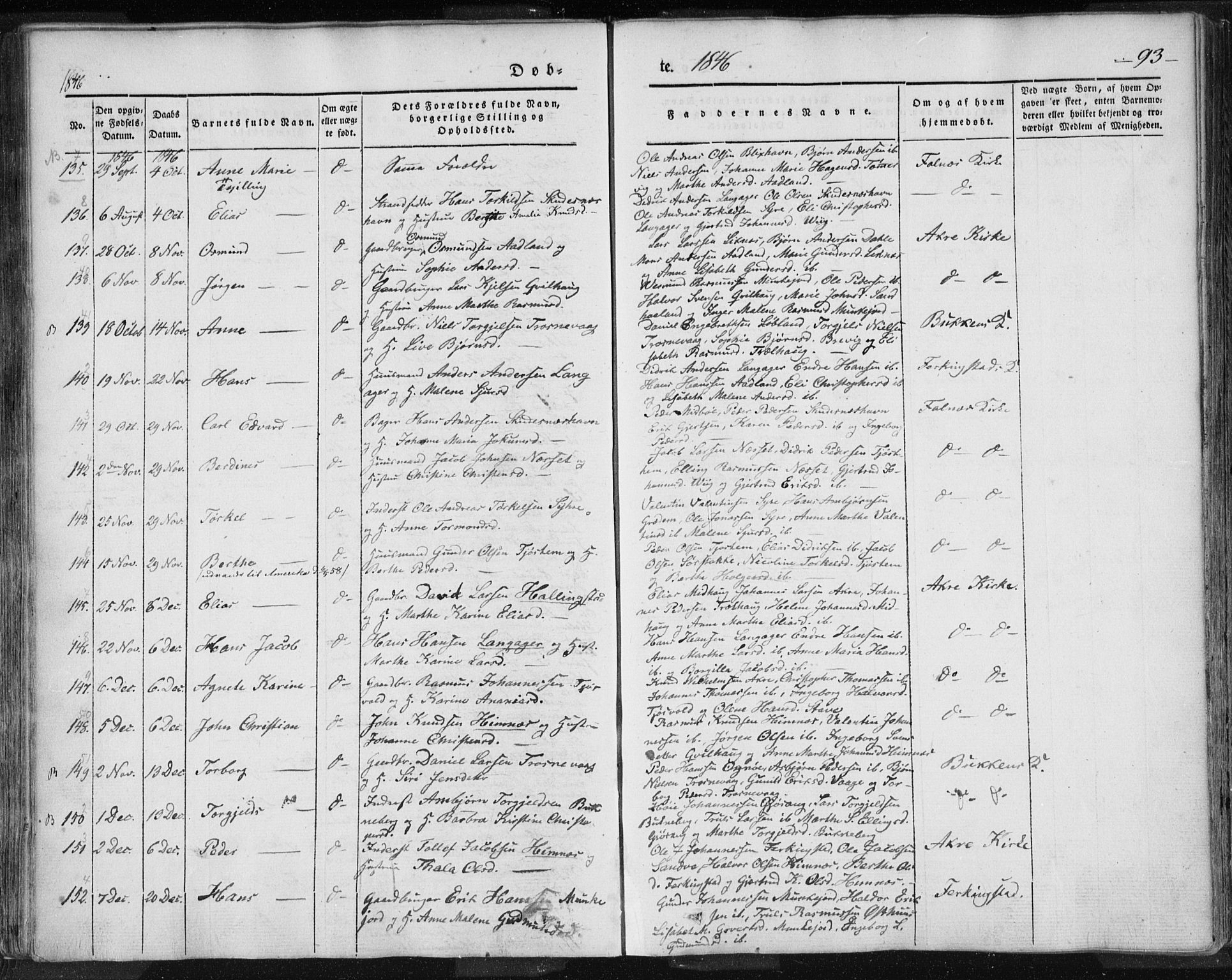 Skudenes sokneprestkontor, AV/SAST-A -101849/H/Ha/Haa/L0002: Ministerialbok nr. A 2.1, 1841-1846, s. 93