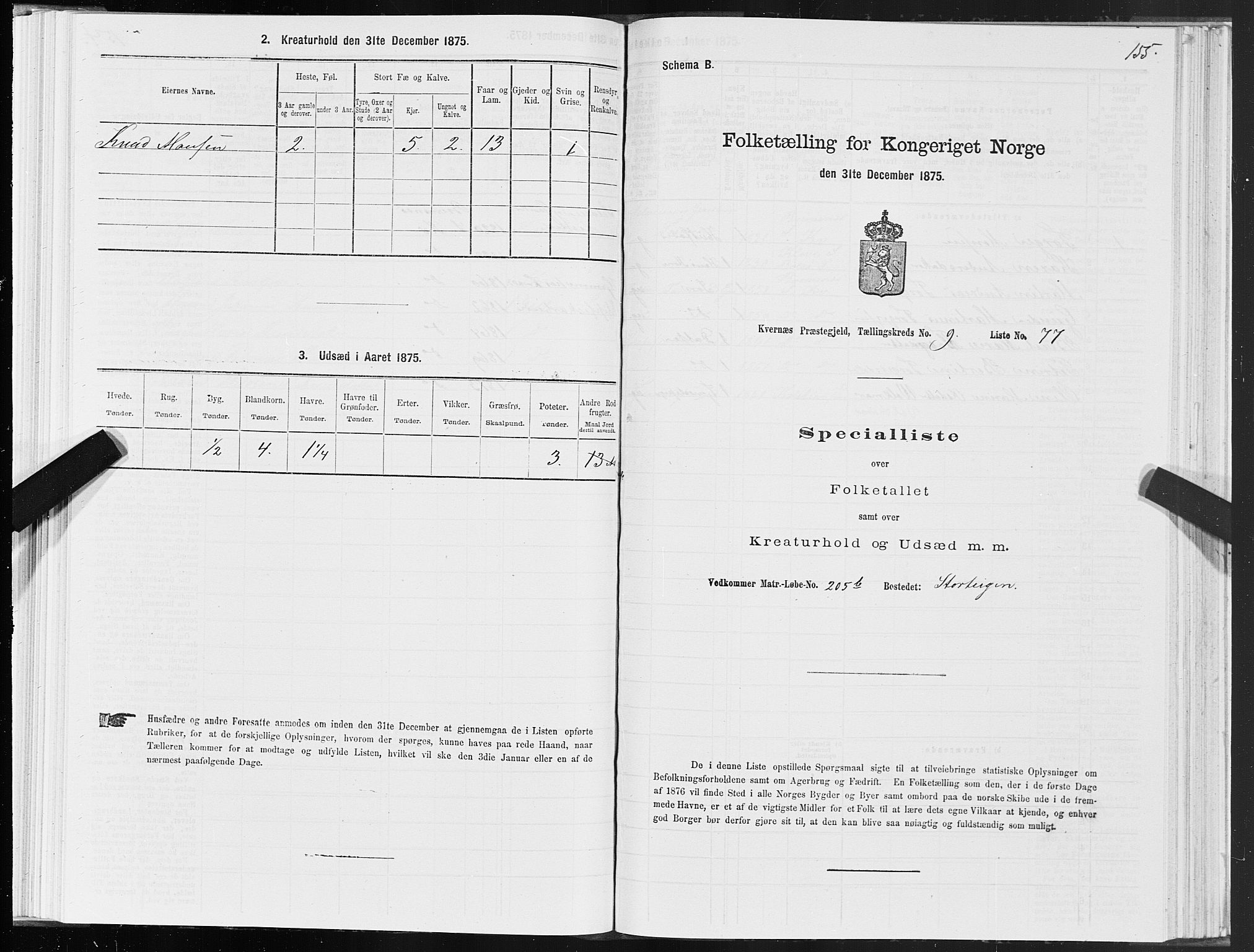 SAT, Folketelling 1875 for 1553P Kvernes prestegjeld, 1875, s. 5155