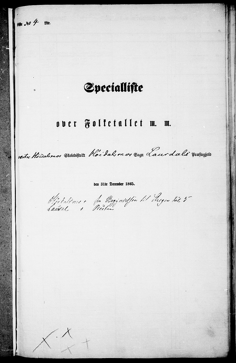RA, Folketelling 1865 for 0833P Lårdal prestegjeld, 1865, s. 48