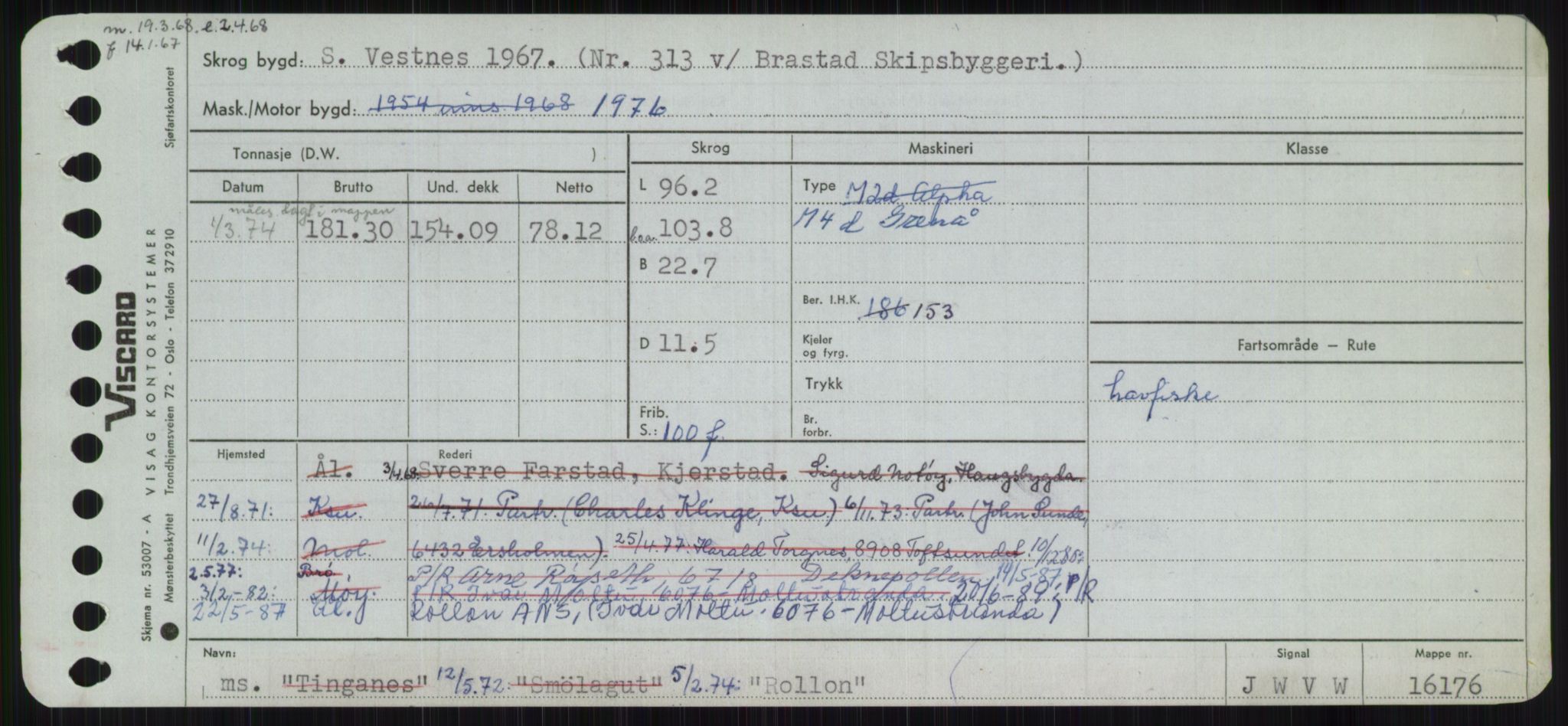 Sjøfartsdirektoratet med forløpere, Skipsmålingen, RA/S-1627/H/Ha/L0004/0002: Fartøy, Mas-R / Fartøy, Odin-R, s. 803