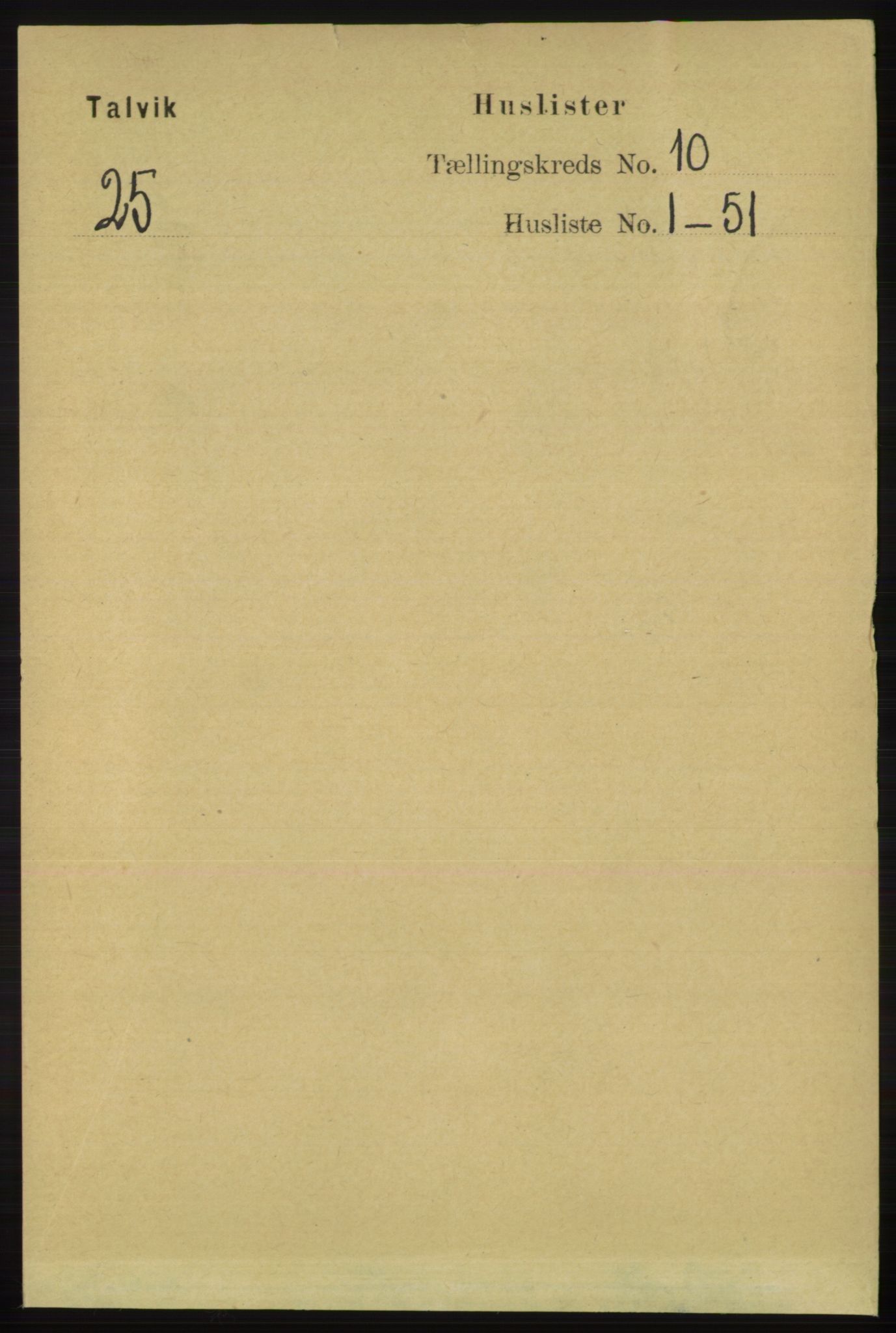 RA, Folketelling 1891 for 2013 Talvik herred, 1891, s. 2275