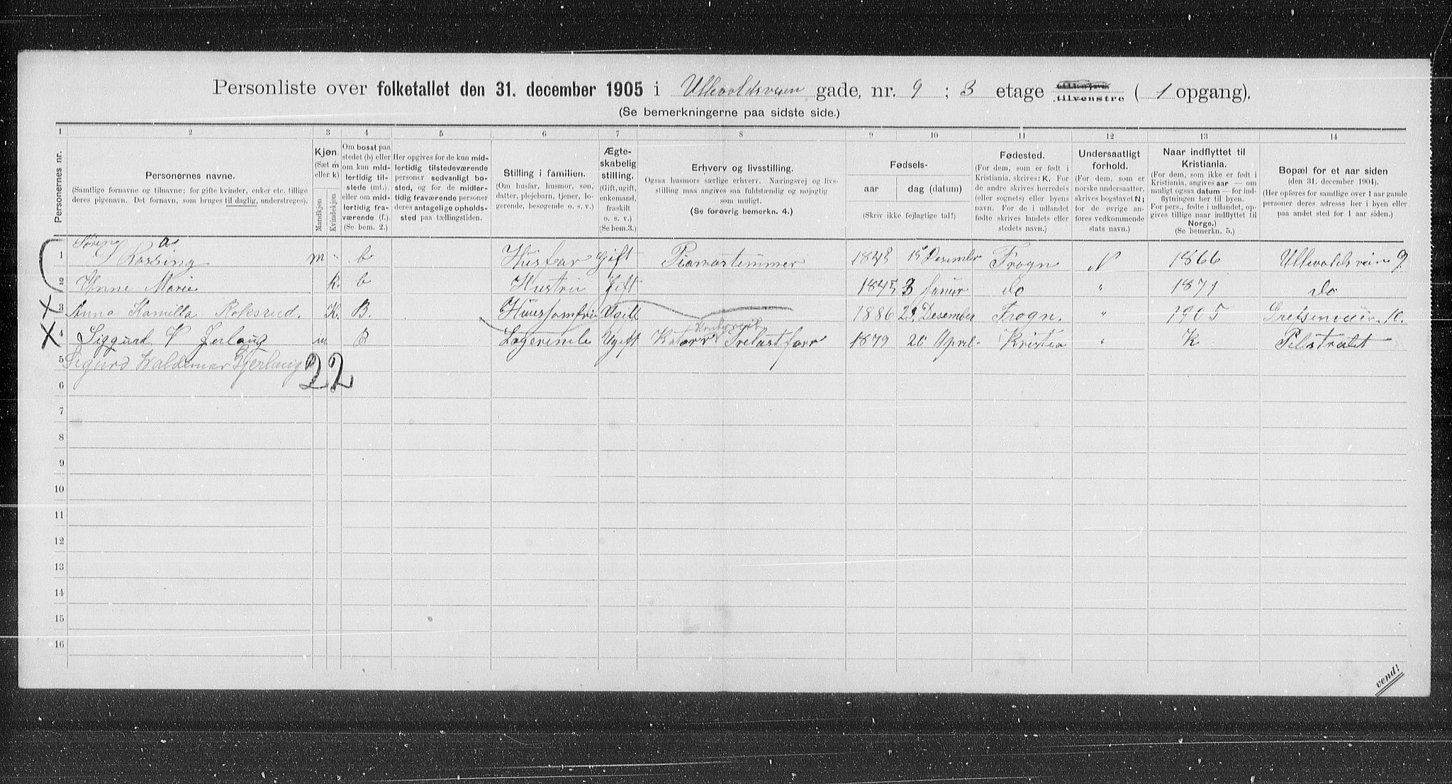OBA, Kommunal folketelling 31.12.1905 for Kristiania kjøpstad, 1905, s. 62430