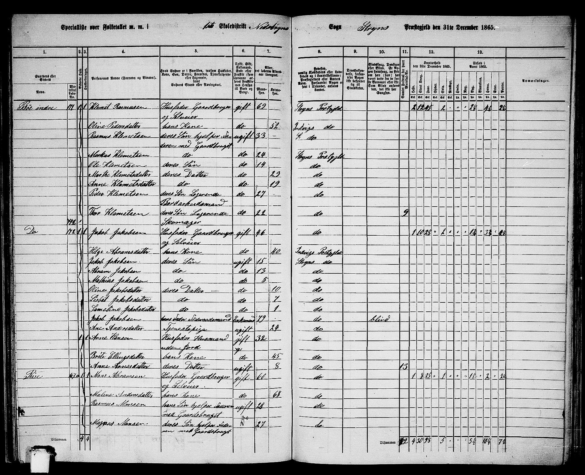 RA, Folketelling 1865 for 1448P Stryn prestegjeld, 1865, s. 65