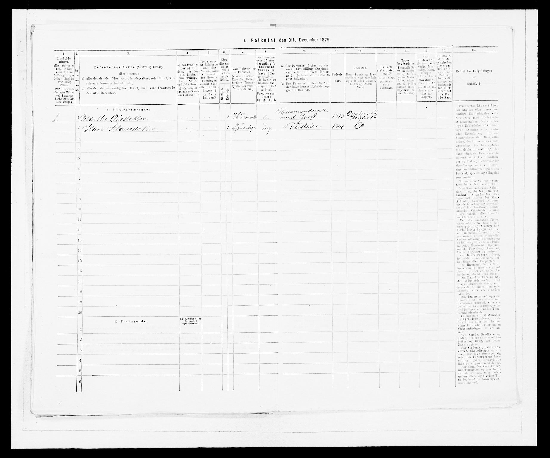 SAB, Folketelling 1875 for 1448P Stryn prestegjeld, 1875, s. 390