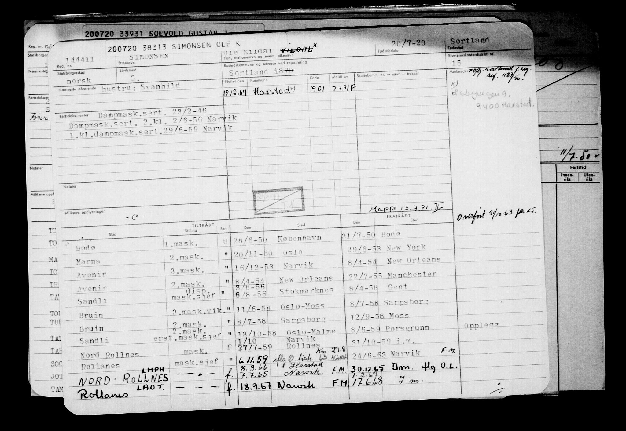 Direktoratet for sjømenn, AV/RA-S-3545/G/Gb/L0183: Hovedkort, 1920, s. 486