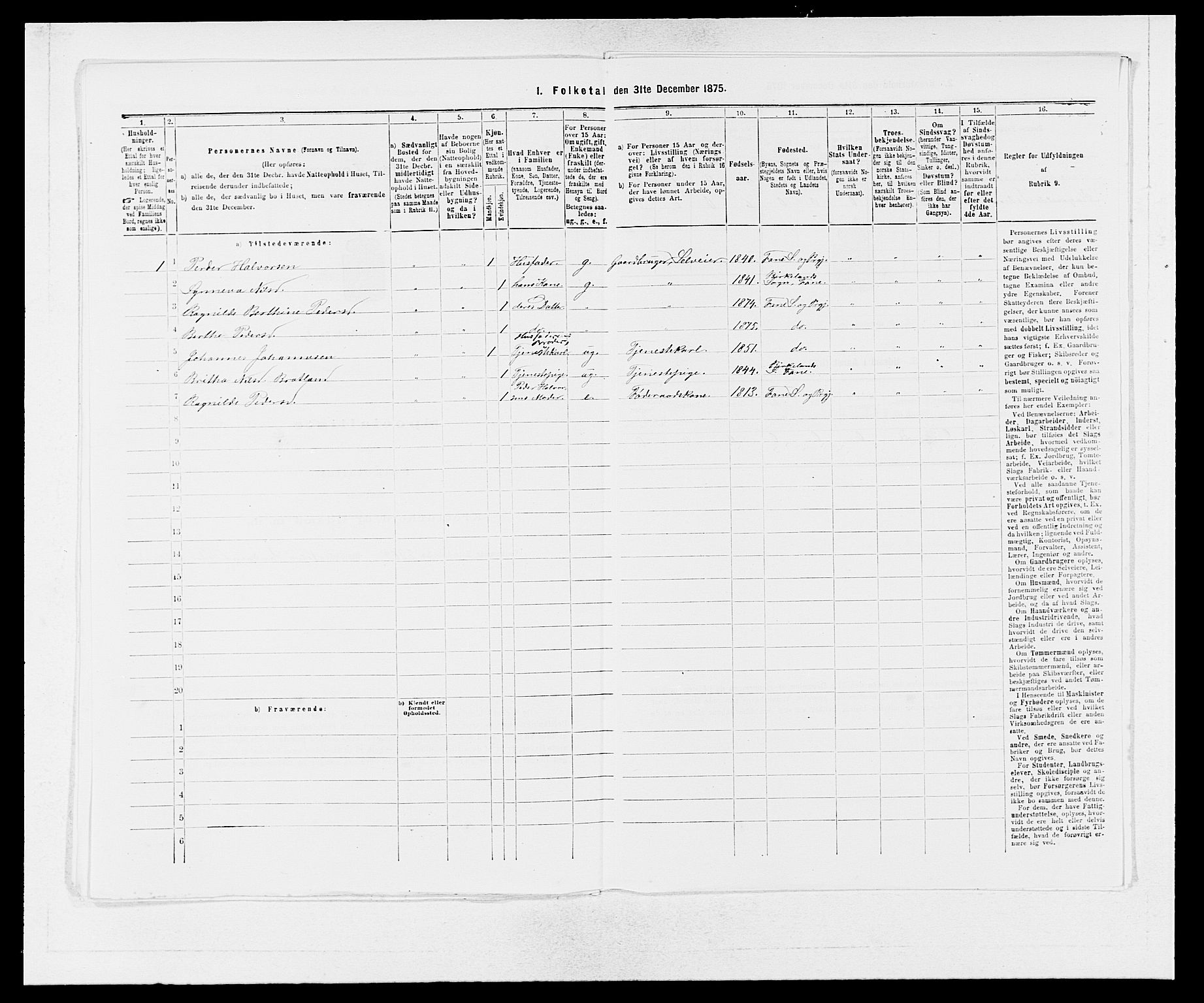 SAB, Folketelling 1875 for 1249P Fana prestegjeld, 1875, s. 649