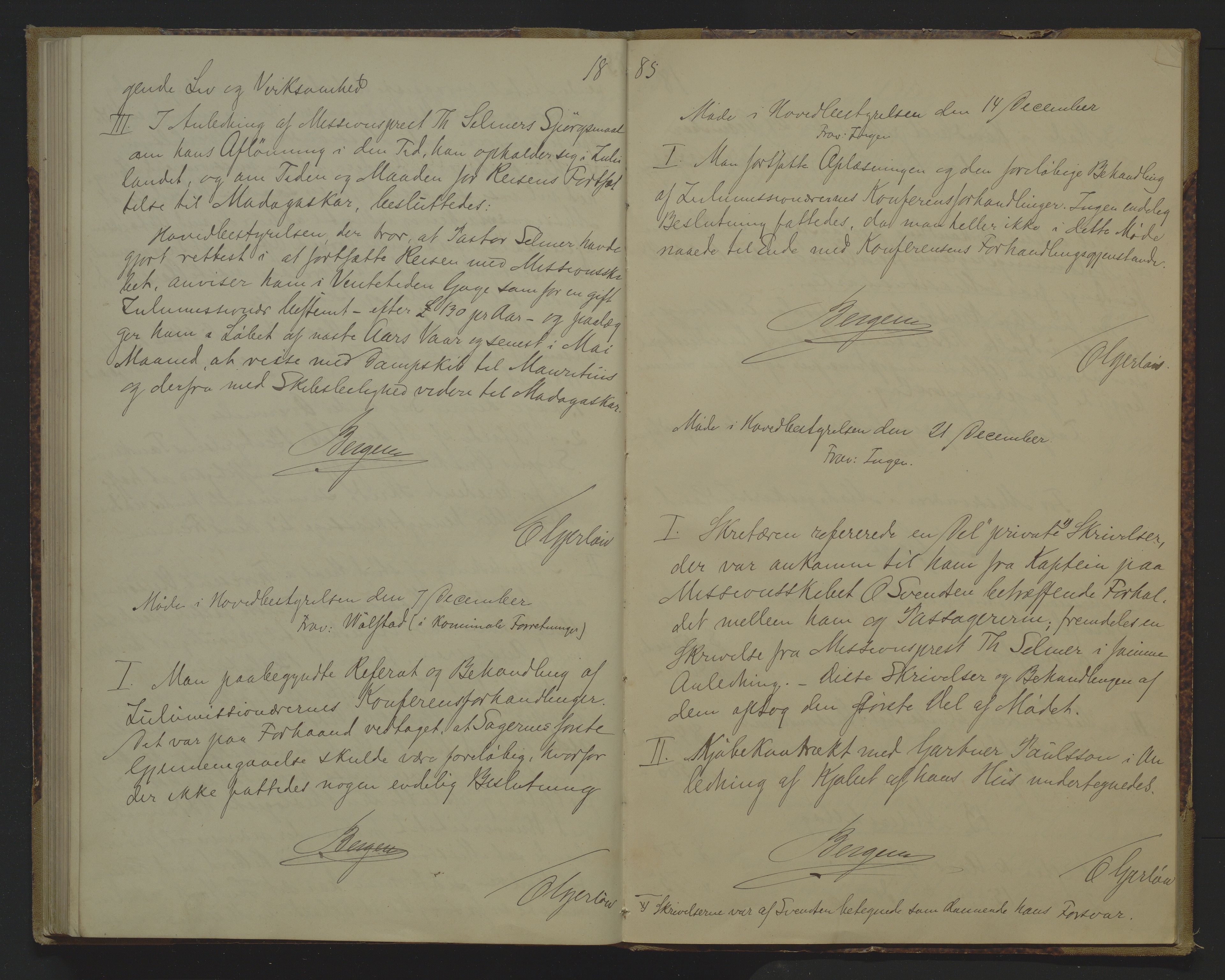 Det Norske Misjonsselskap - hovedadministrasjonen, VID/MA-A-1045/D/Da/Daa/L0010: Styreprotokoll nr. V, 9. mars 1881 - 8. februar1886, 1881-1886