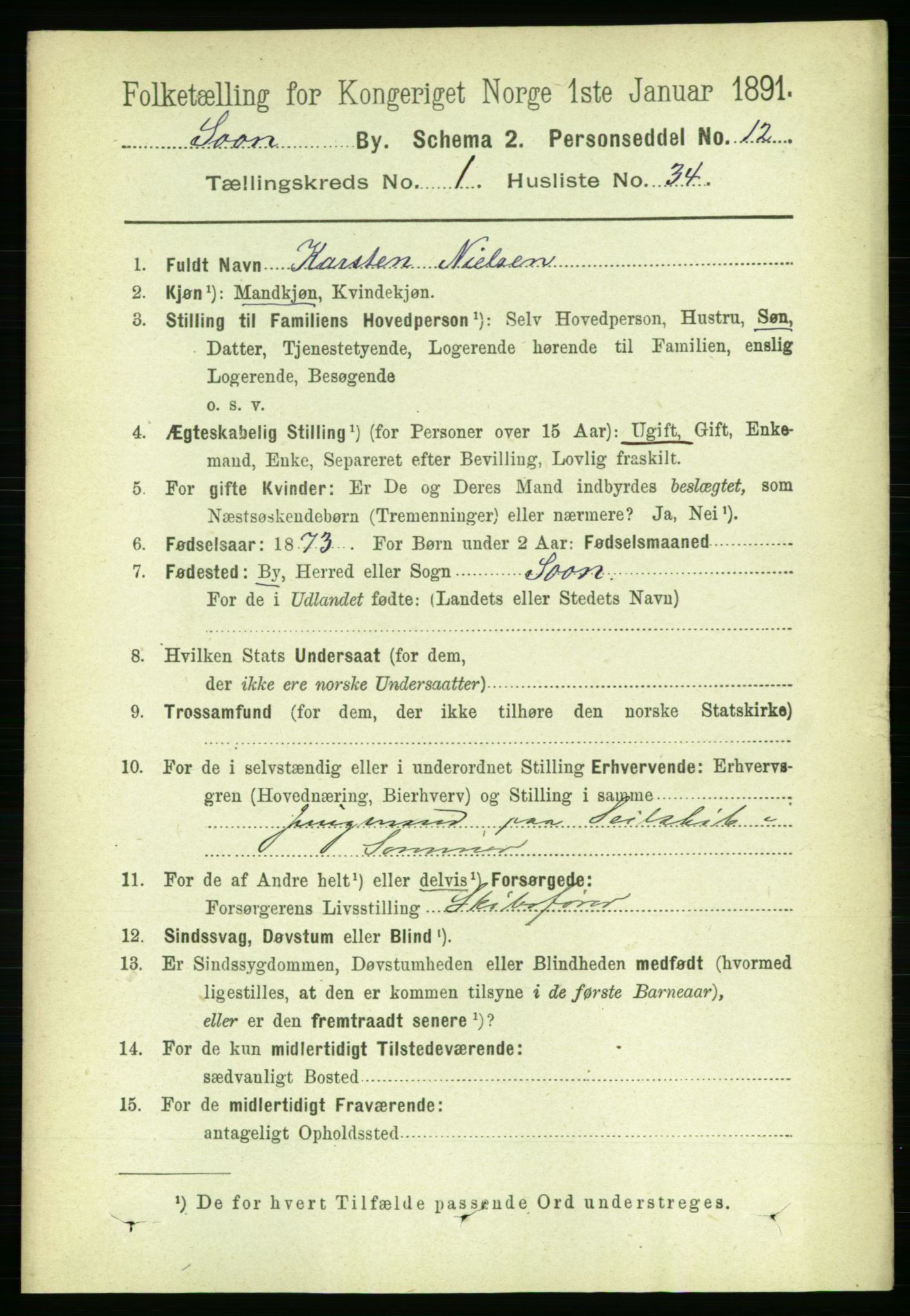 RA, Folketelling 1891 for 0201 Son ladested, 1891, s. 314