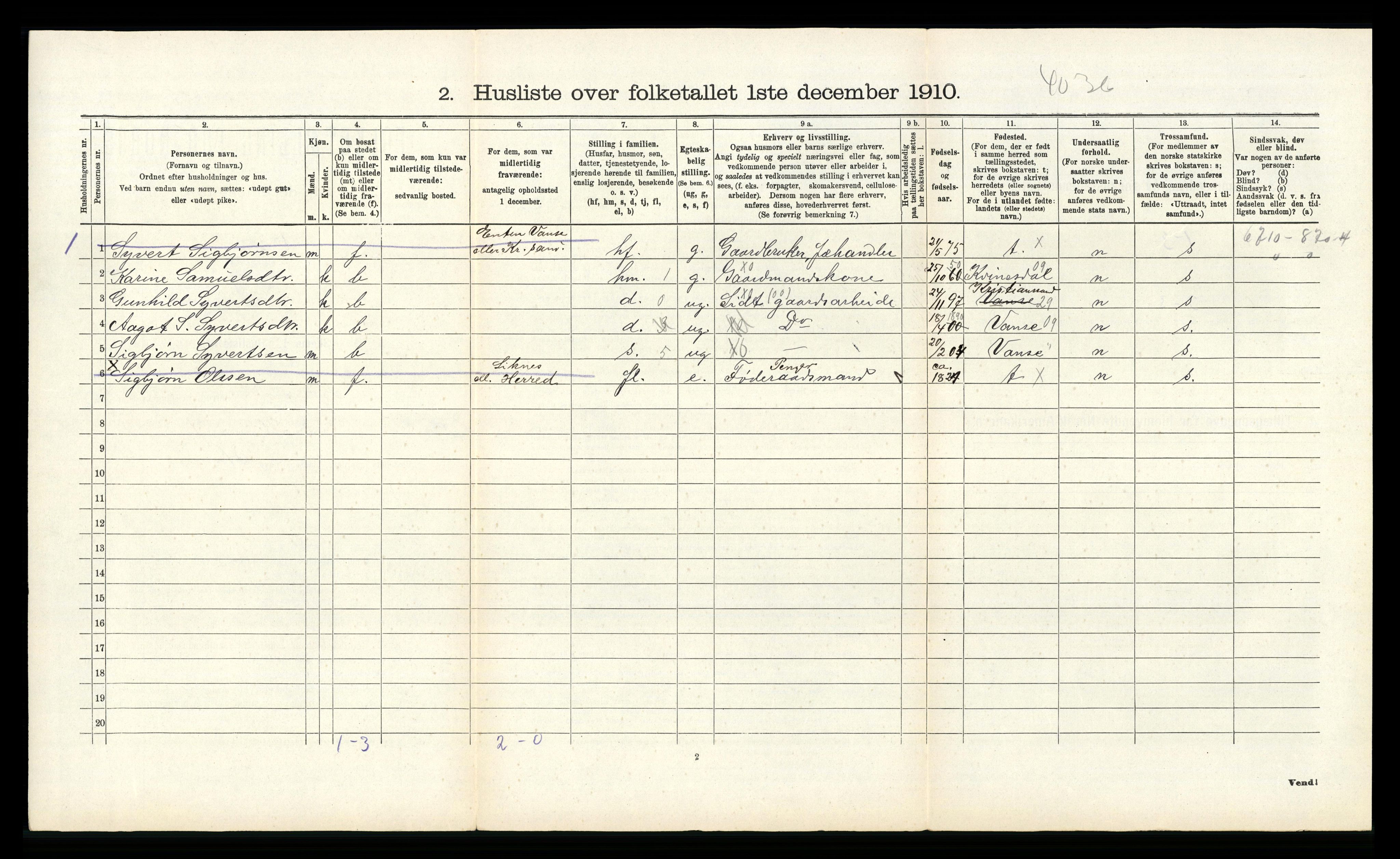 RA, Folketelling 1910 for 1044 Gyland herred, 1910, s. 351