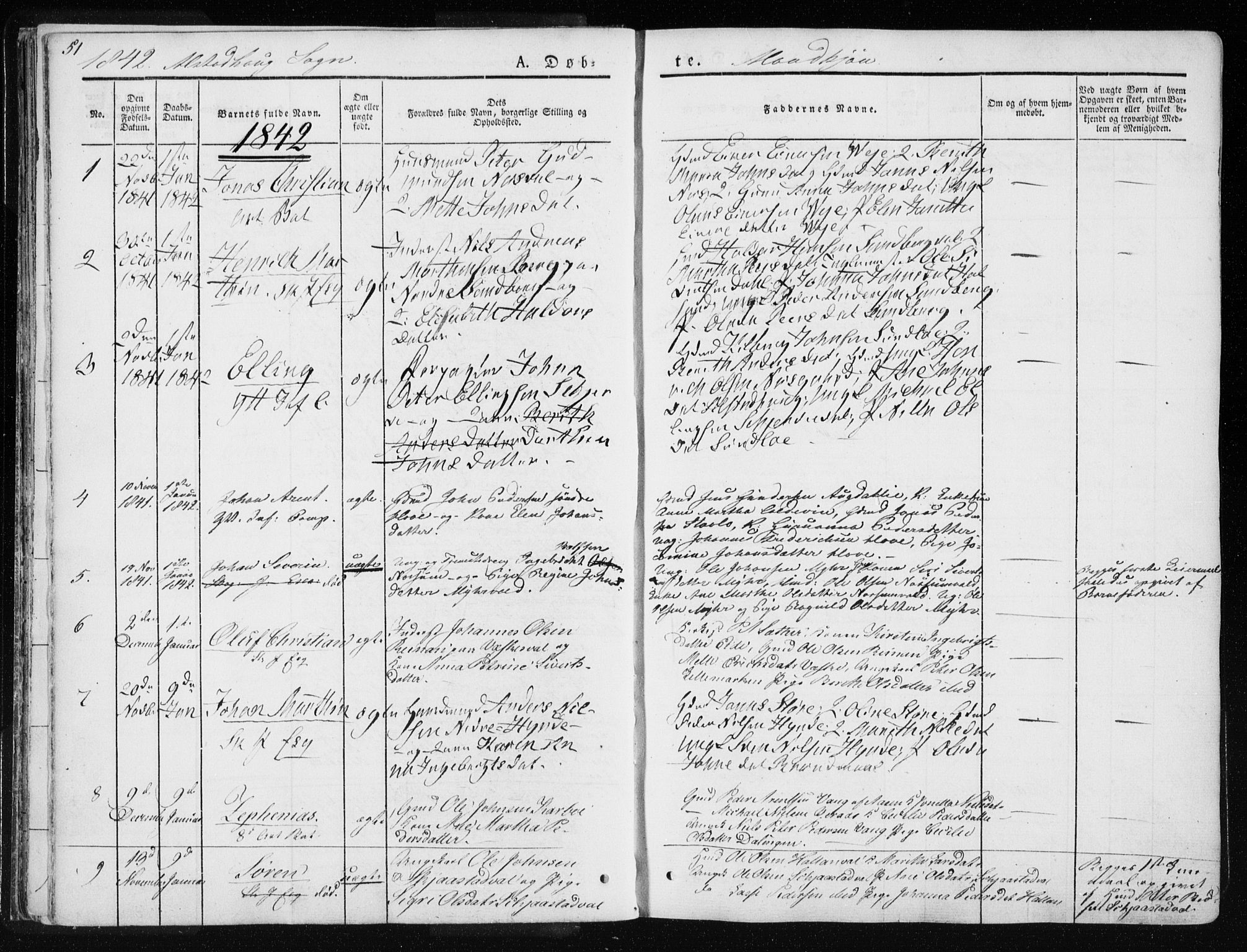 Ministerialprotokoller, klokkerbøker og fødselsregistre - Nord-Trøndelag, SAT/A-1458/717/L0154: Ministerialbok nr. 717A06 /1, 1836-1849, s. 51