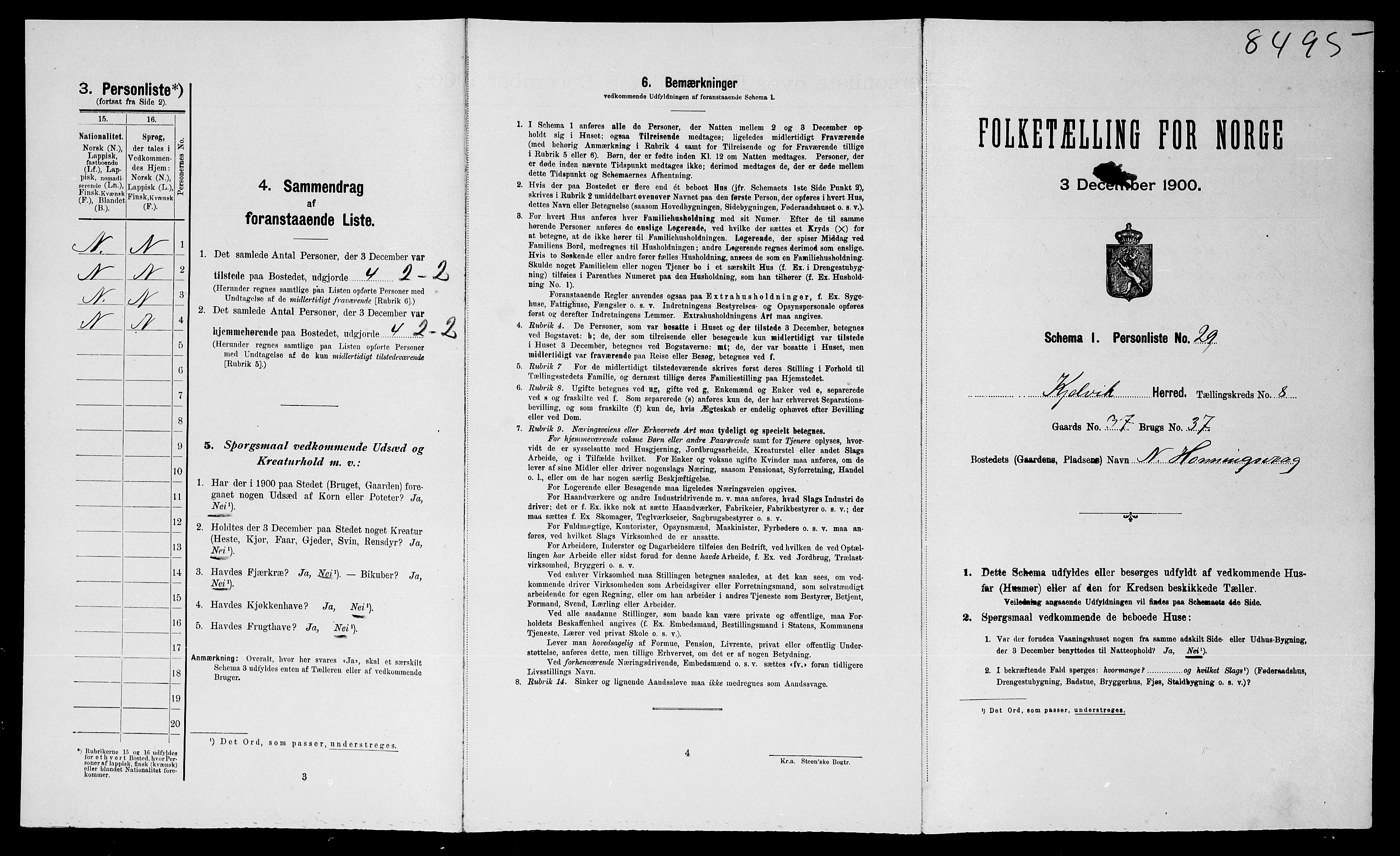 SATØ, Folketelling 1900 for 2019 Kjelvik herred, 1900, s. 400