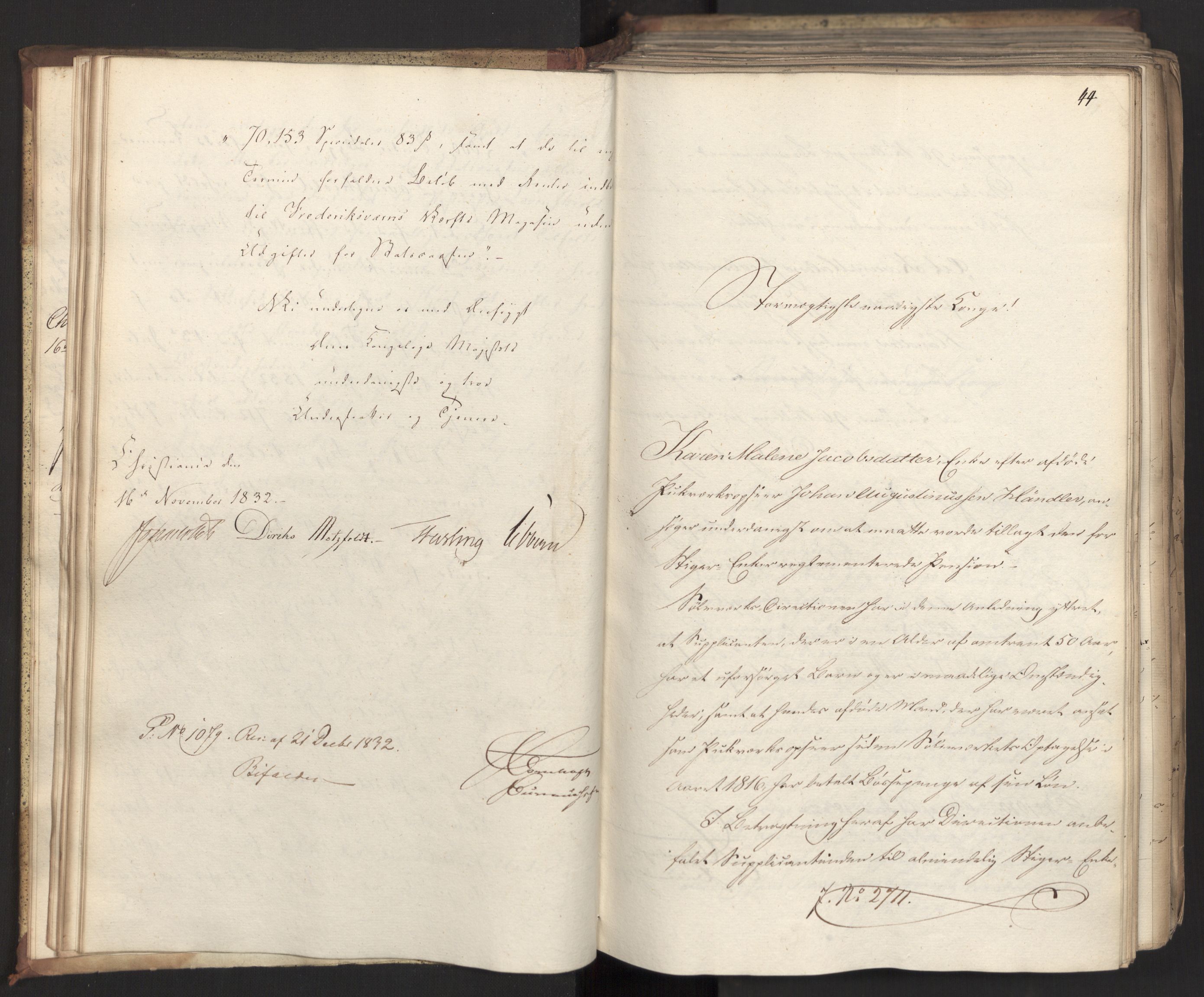 Statsrådsavdelingen i Stockholm, AV/RA-S-1003/D/Da/L0081: Regjeringsinnstillinger nr. 2700-2857, 1832, s. 33