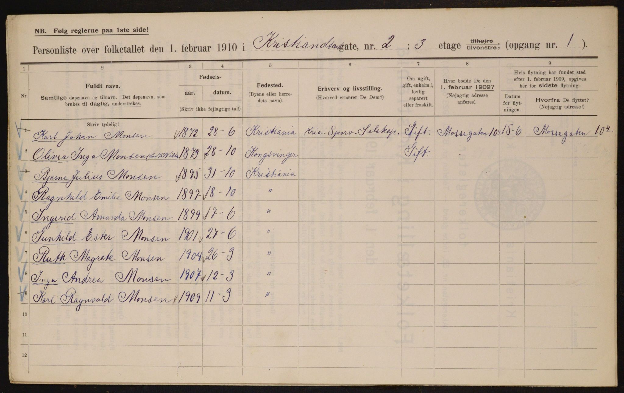 OBA, Kommunal folketelling 1.2.1910 for Kristiania, 1910, s. 52634