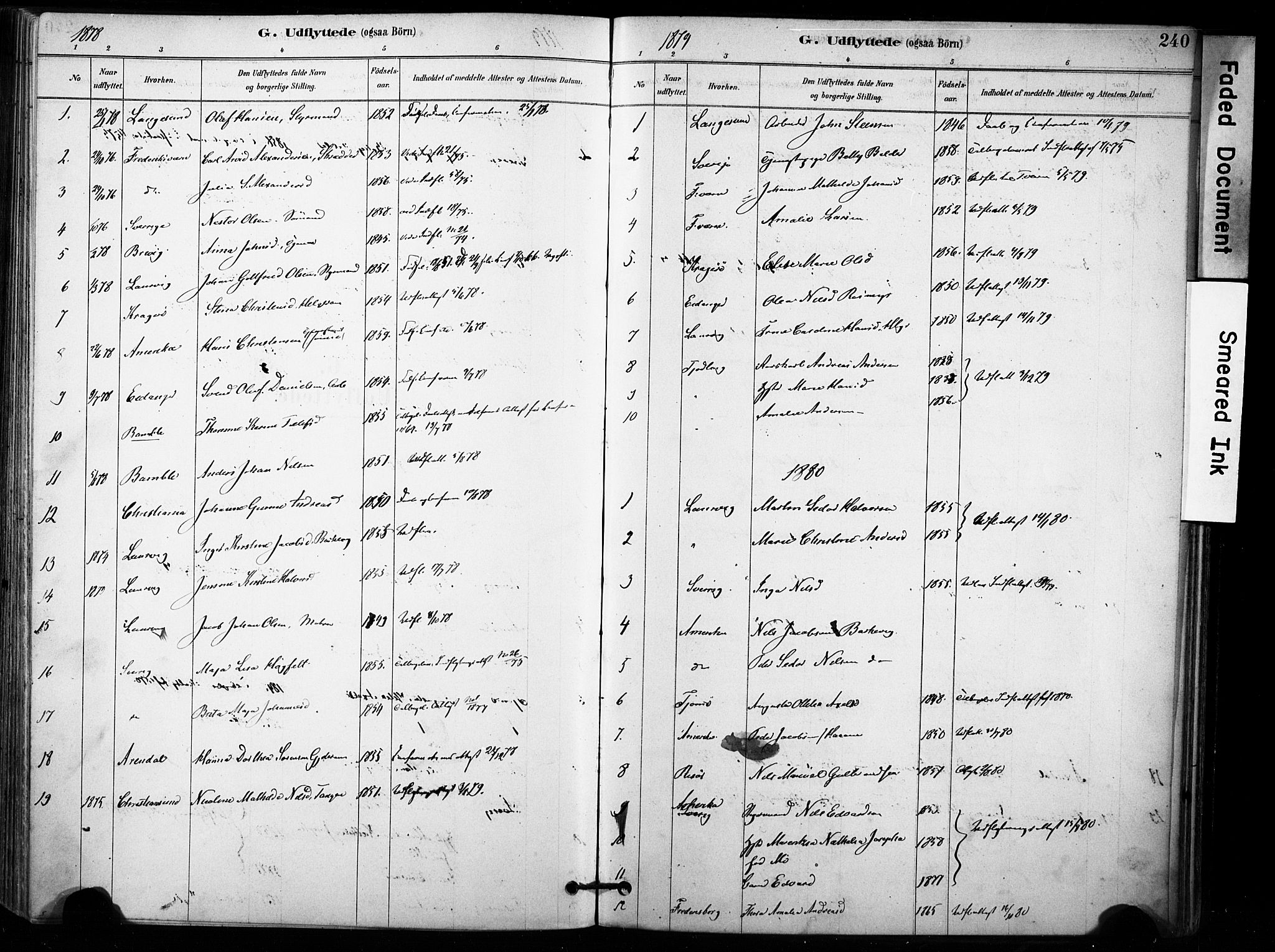 Brunlanes kirkebøker, AV/SAKO-A-342/F/Fb/L0001: Ministerialbok nr. II 1, 1878-1899, s. 240