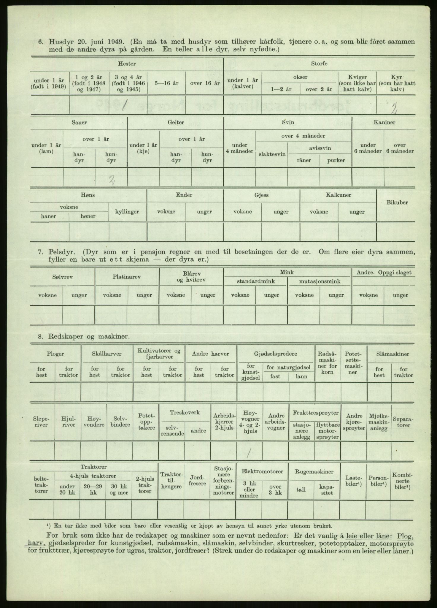 Statistisk sentralbyrå, Næringsøkonomiske emner, Jordbruk, skogbruk, jakt, fiske og fangst, AV/RA-S-2234/G/Gc/L0438: Troms: Salangen og Bardu, 1949, s. 779