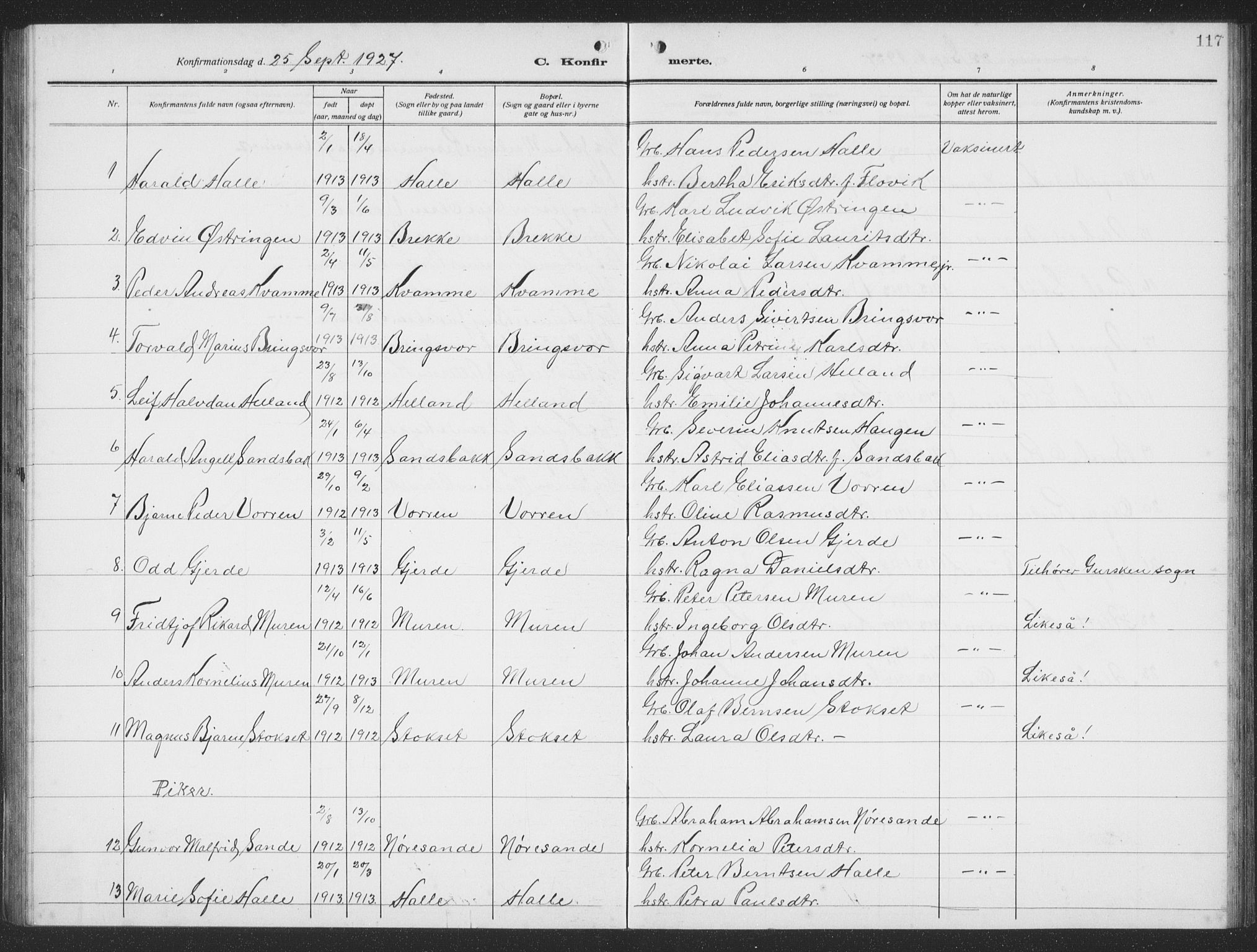 Ministerialprotokoller, klokkerbøker og fødselsregistre - Møre og Romsdal, AV/SAT-A-1454/503/L0051: Klokkerbok nr. 503C06, 1923-1938, s. 117