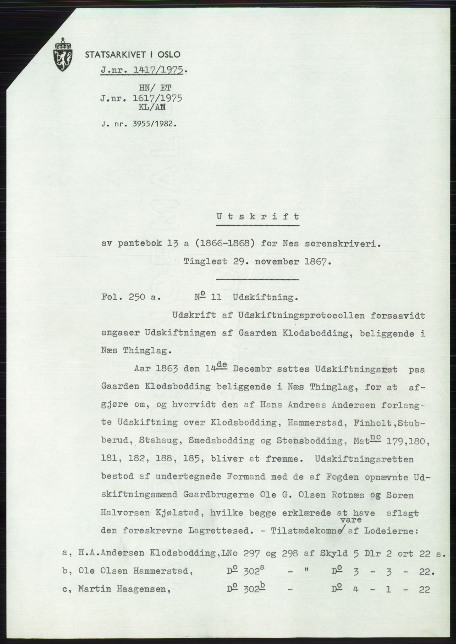 Statsarkivet i Oslo, SAO/A-10621/Z/Zd/L0034: Avskrifter, j.nr 66-2499/1975, 1975, s. 208