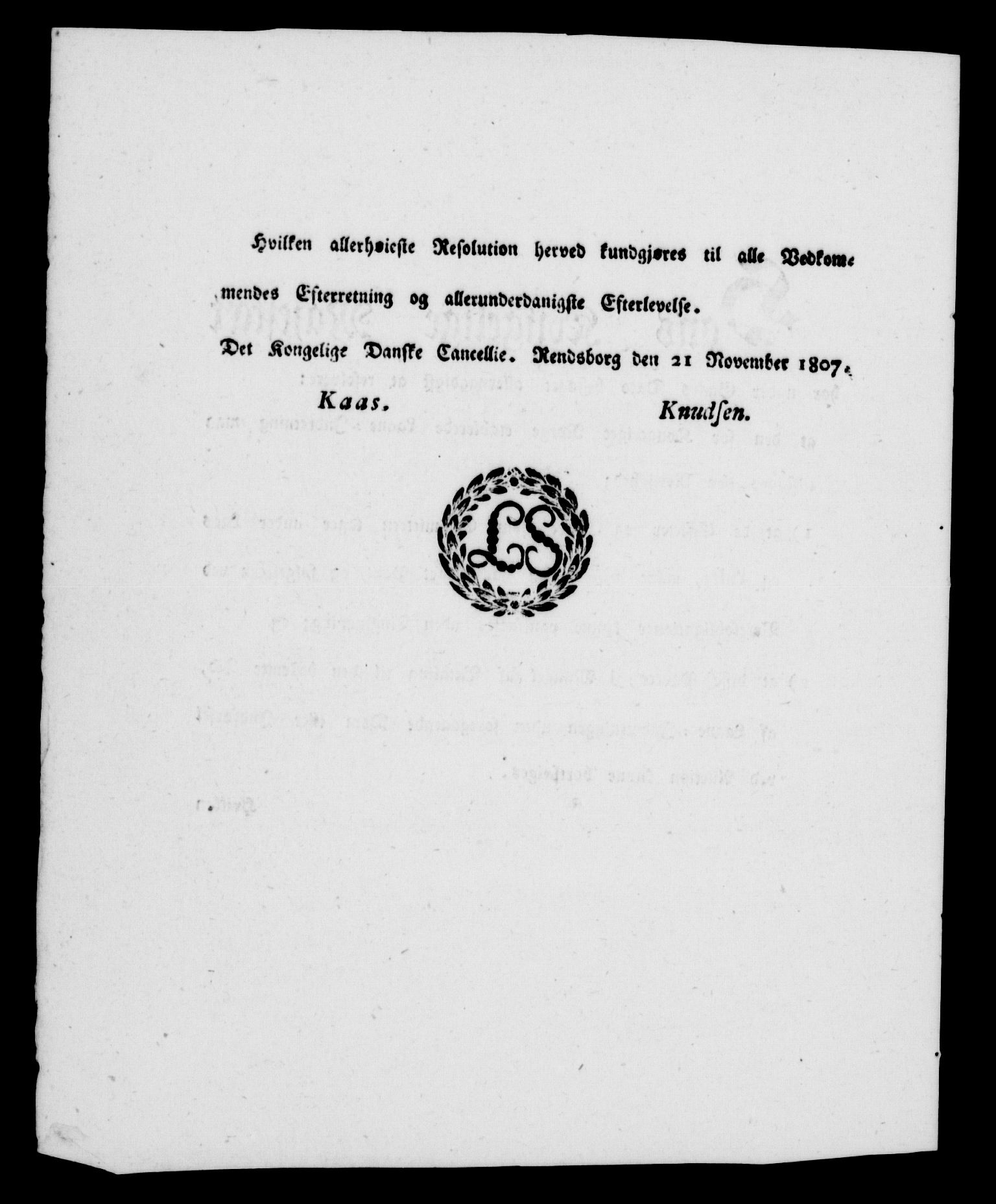 Danske Kanselli 1800-1814, RA/EA-3024/H/Hf/Hfb/Hfba/L0003: Registranter, 1805-1807, s. 433b