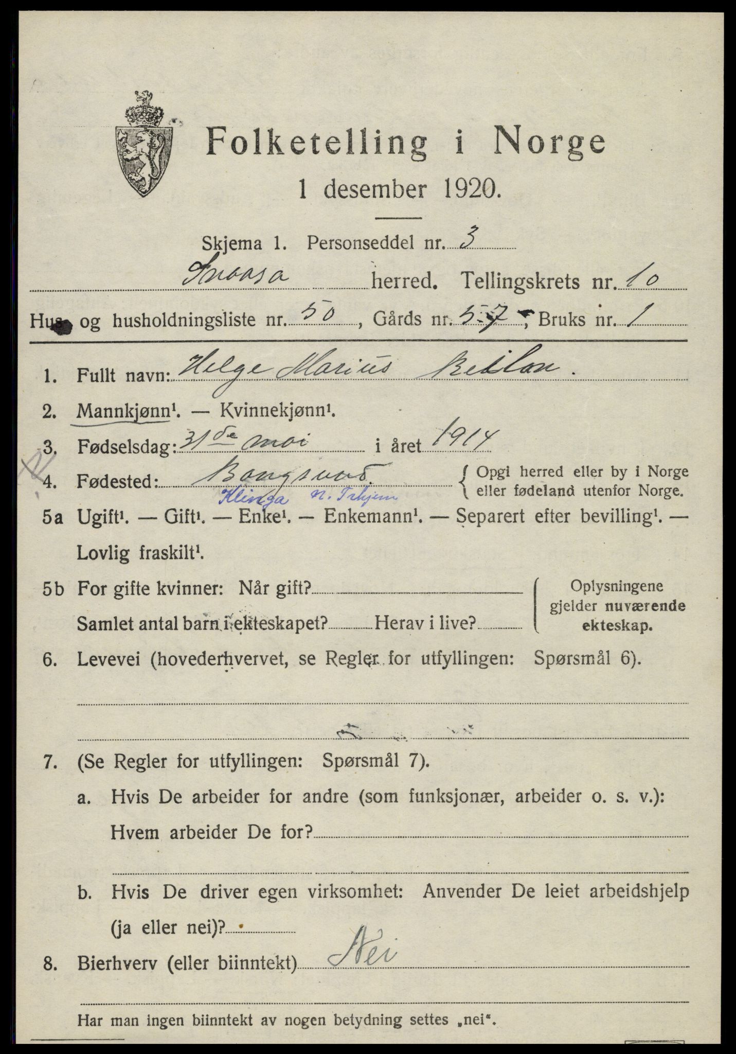 SAT, Folketelling 1920 for 1736 Snåsa herred, 1920, s. 4906