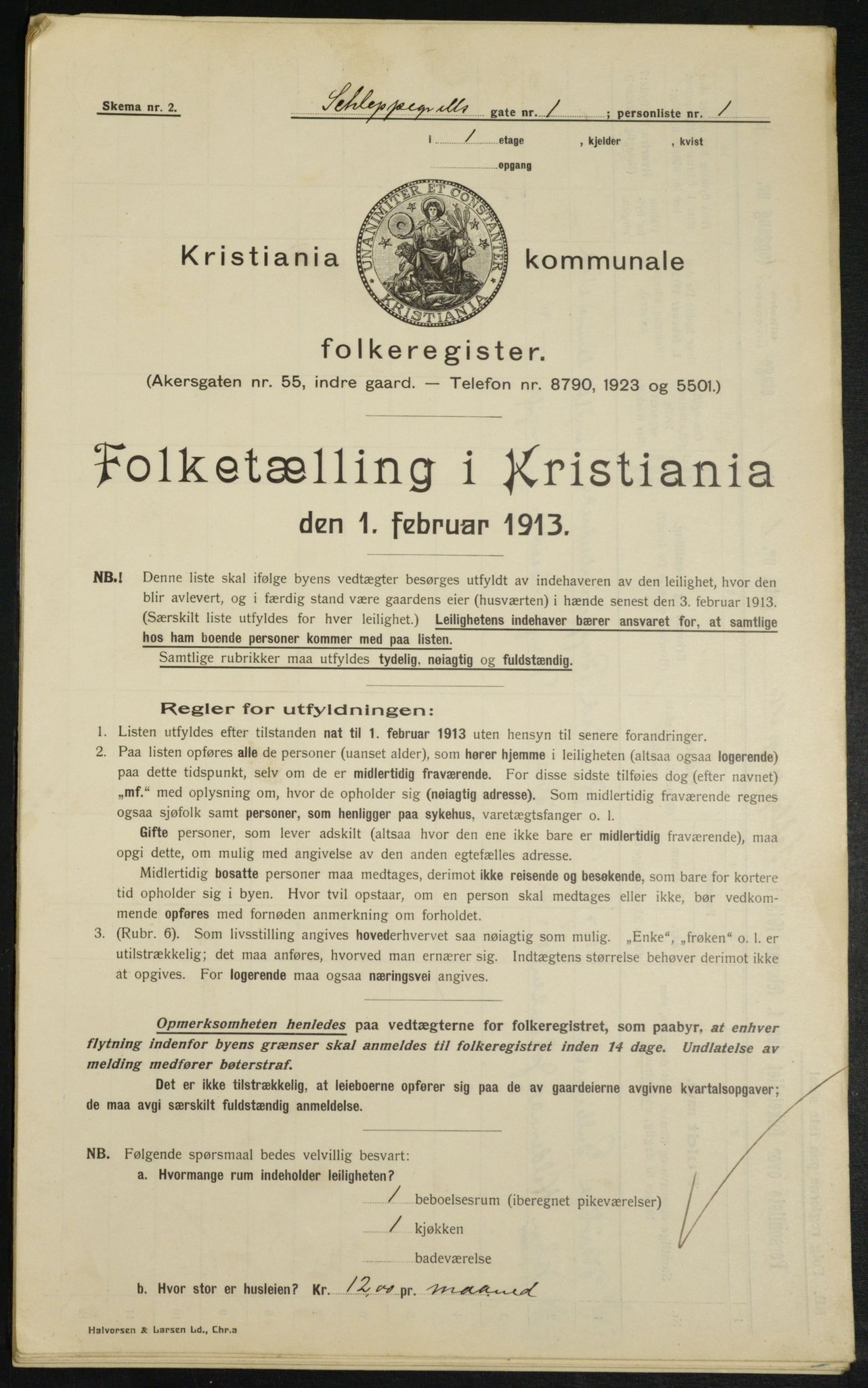 OBA, Kommunal folketelling 1.2.1913 for Kristiania, 1913, s. 89572