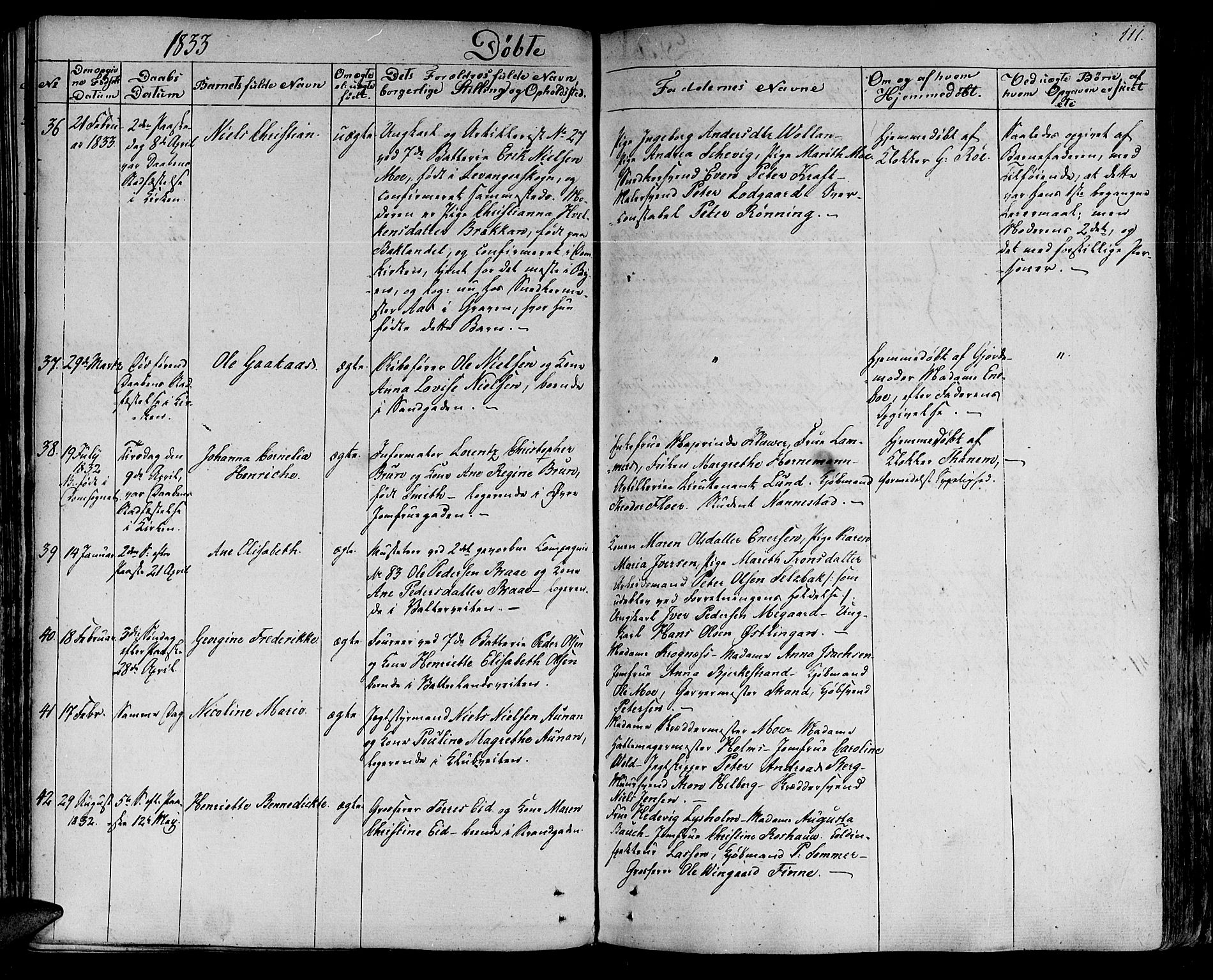 Ministerialprotokoller, klokkerbøker og fødselsregistre - Sør-Trøndelag, AV/SAT-A-1456/602/L0108: Ministerialbok nr. 602A06, 1821-1839, s. 111