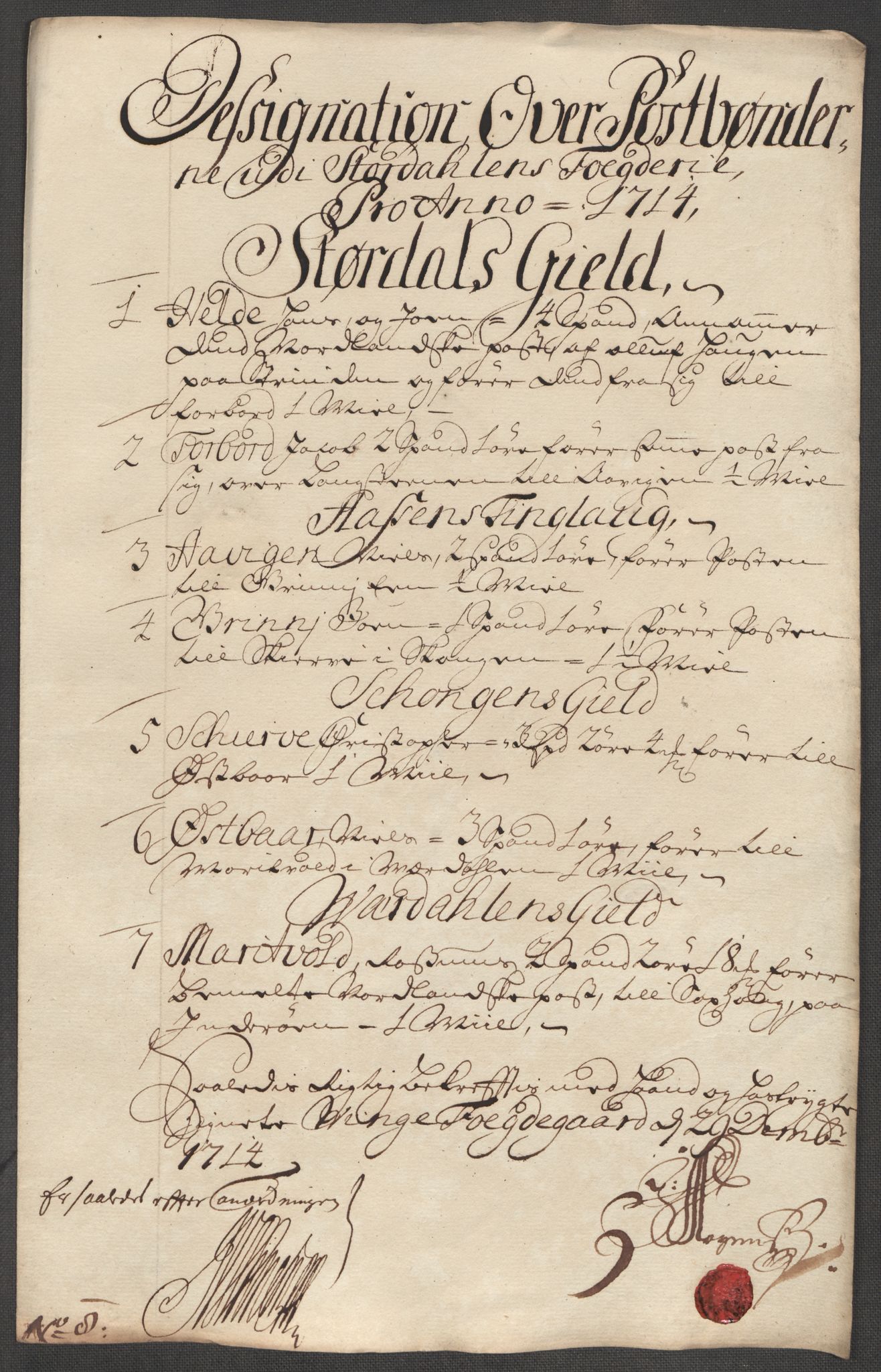 Rentekammeret inntil 1814, Reviderte regnskaper, Fogderegnskap, RA/EA-4092/R62/L4204: Fogderegnskap Stjørdal og Verdal, 1714, s. 271