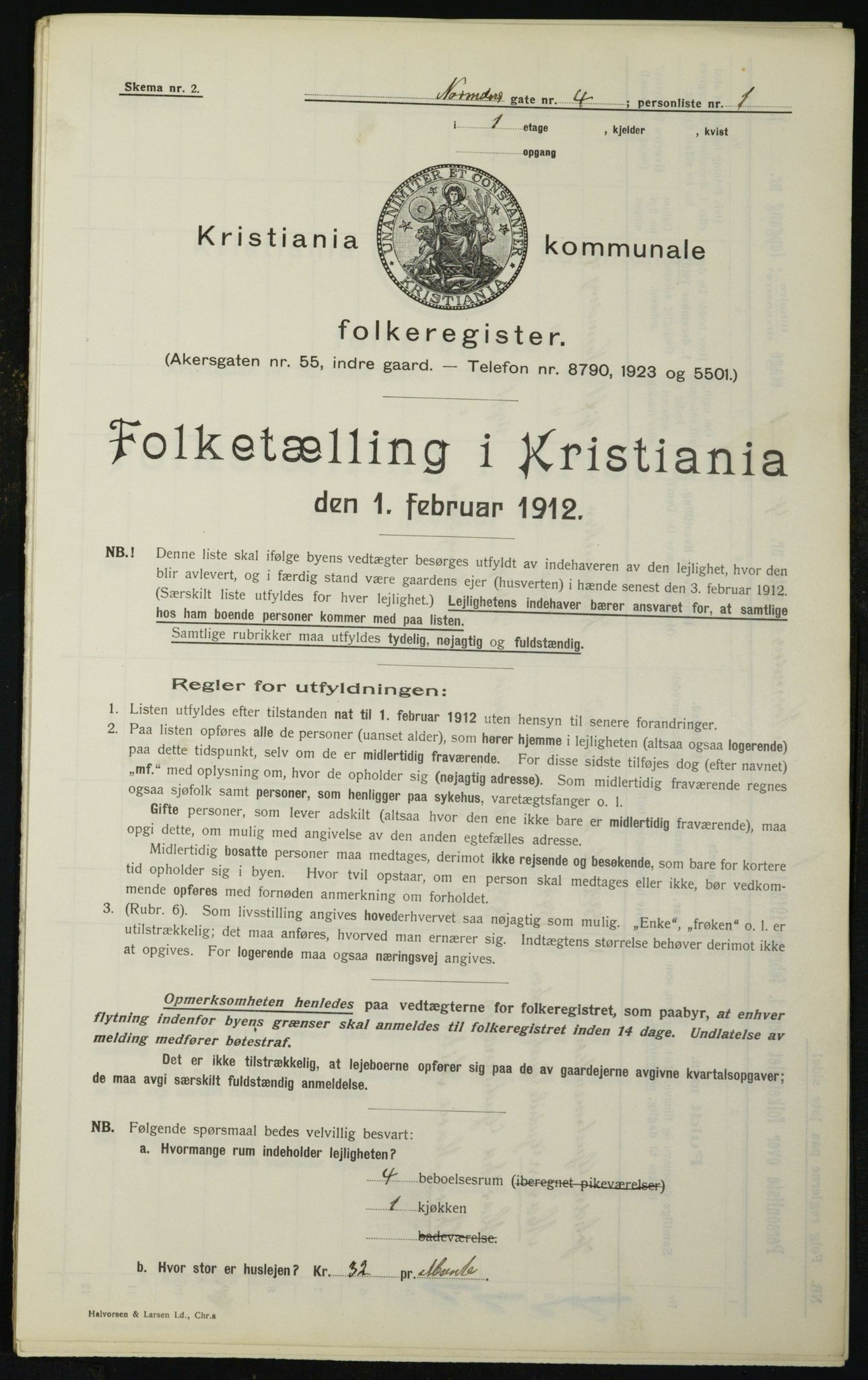 OBA, Kommunal folketelling 1.2.1912 for Kristiania, 1912, s. 74107