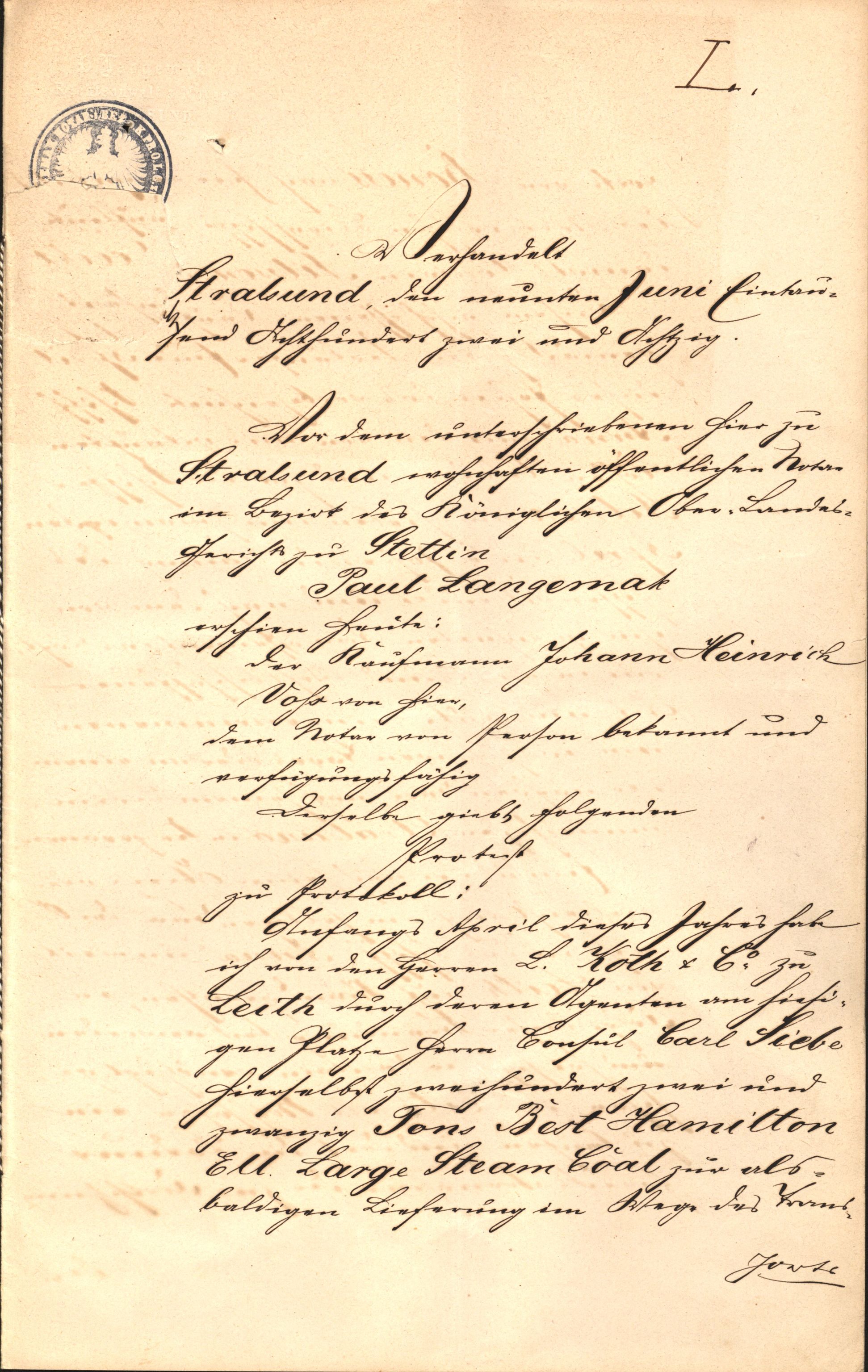 Pa 63 - Østlandske skibsassuranceforening, VEMU/A-1079/G/Ga/L0014/0012: Havaridokumenter / Sophie, Andover, Alliance, Anna, 1882, s. 39