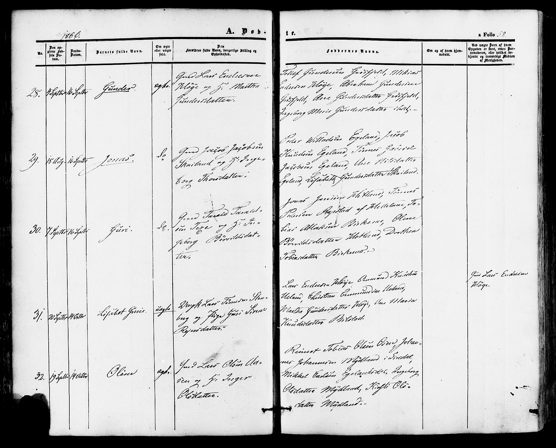 Lund sokneprestkontor, AV/SAST-A-101809/S06/L0010: Ministerialbok nr. A 9, 1854-1886, s. 58
