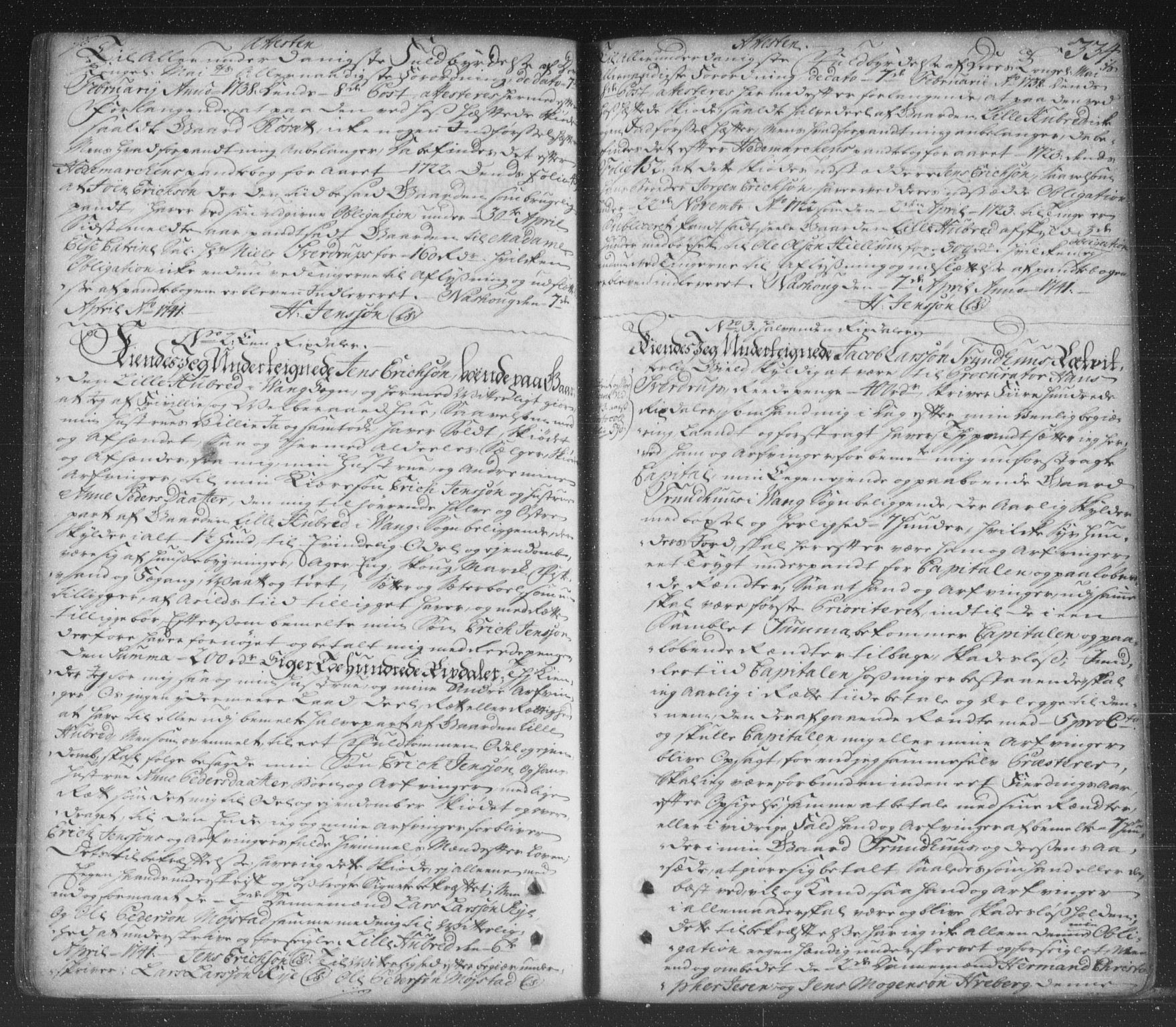 Hedemarken sorenskriveri, SAH/TING-034/H/Hb/L0005: Pantebok nr. 5, 1738-1744, s. 334
