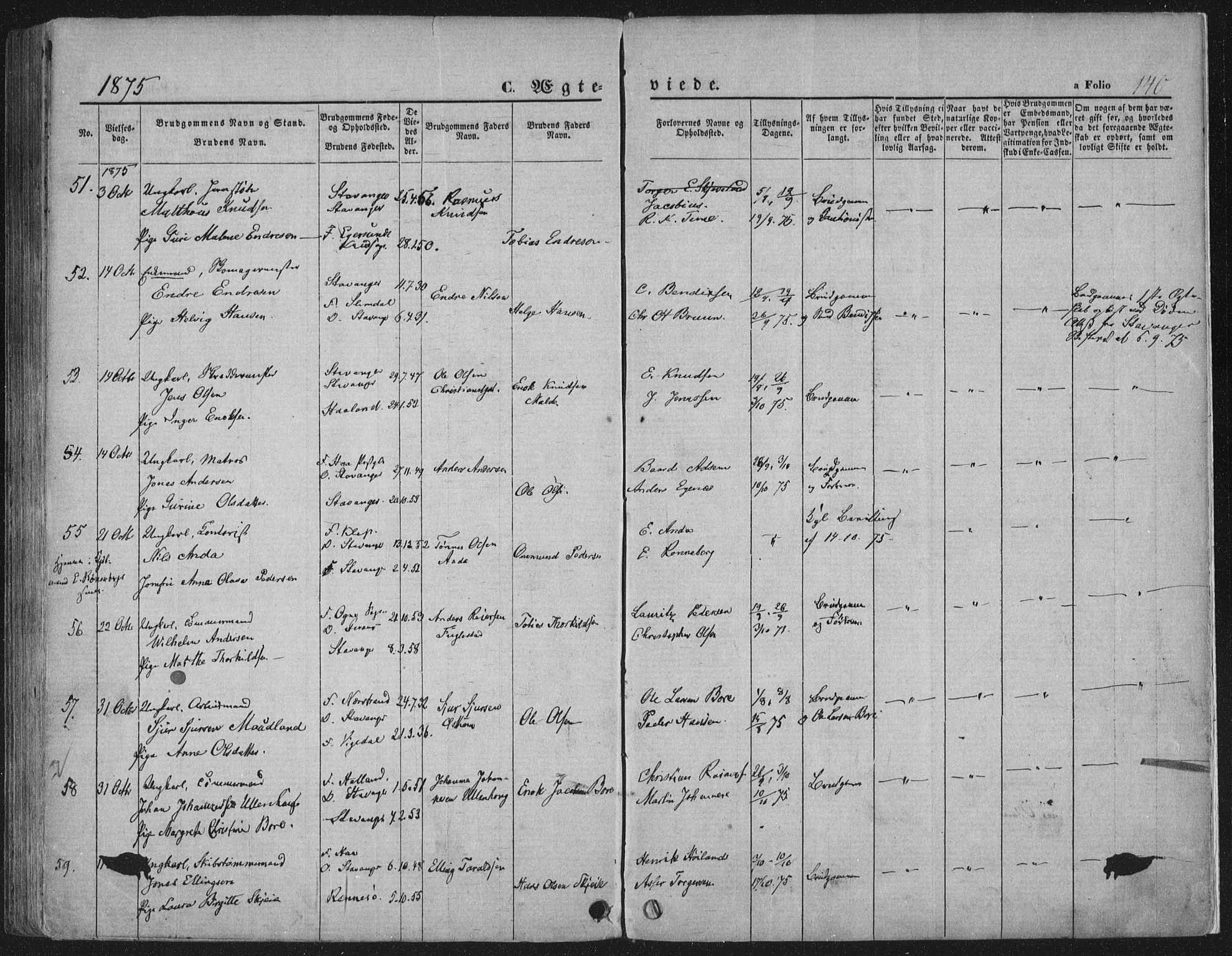 Domkirken sokneprestkontor, SAST/A-101812/001/30/30BA/L0019: Ministerialbok nr. A 18, 1857-1877, s. 140