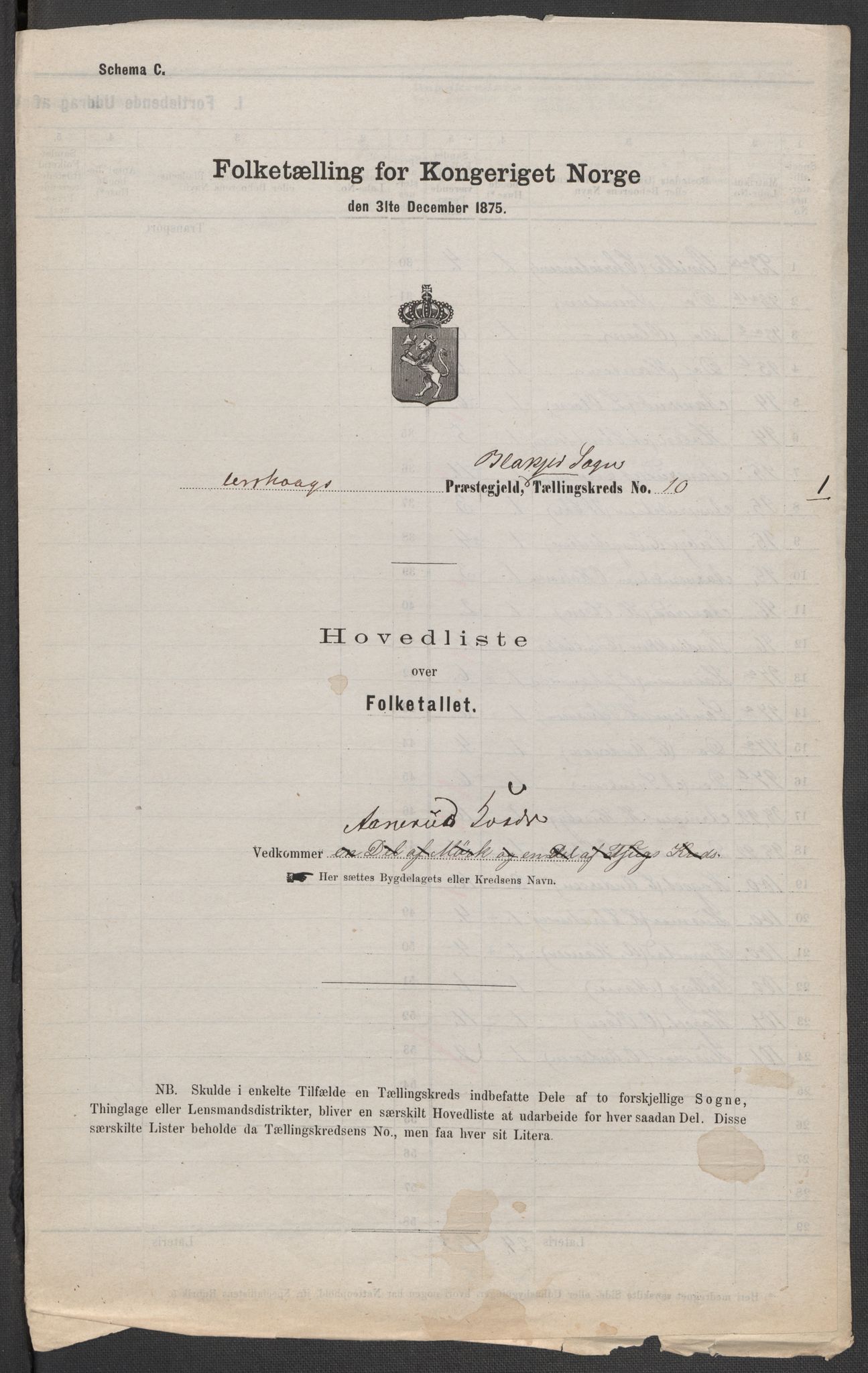 RA, Folketelling 1875 for 0224P Aurskog prestegjeld, 1875, s. 28