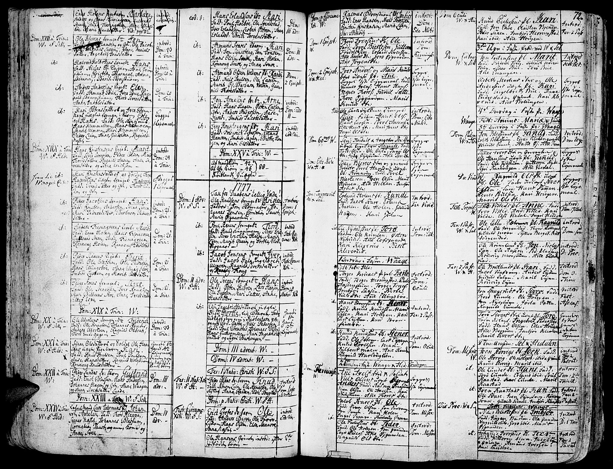 Vågå prestekontor, AV/SAH-PREST-076/H/Ha/Haa/L0001: Ministerialbok nr. 1, 1739-1810, s. 72