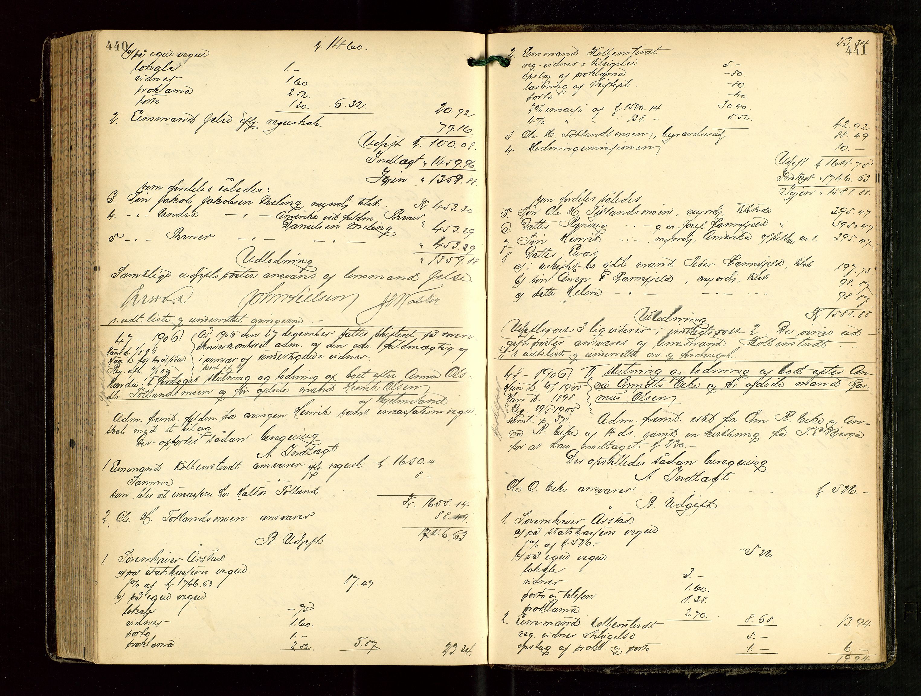 Ryfylke tingrett, AV/SAST-A-100055/001/IV/IVG/L0002: Skifteutlodningsprotokoll Med register, 1903-1907, s. 440-441