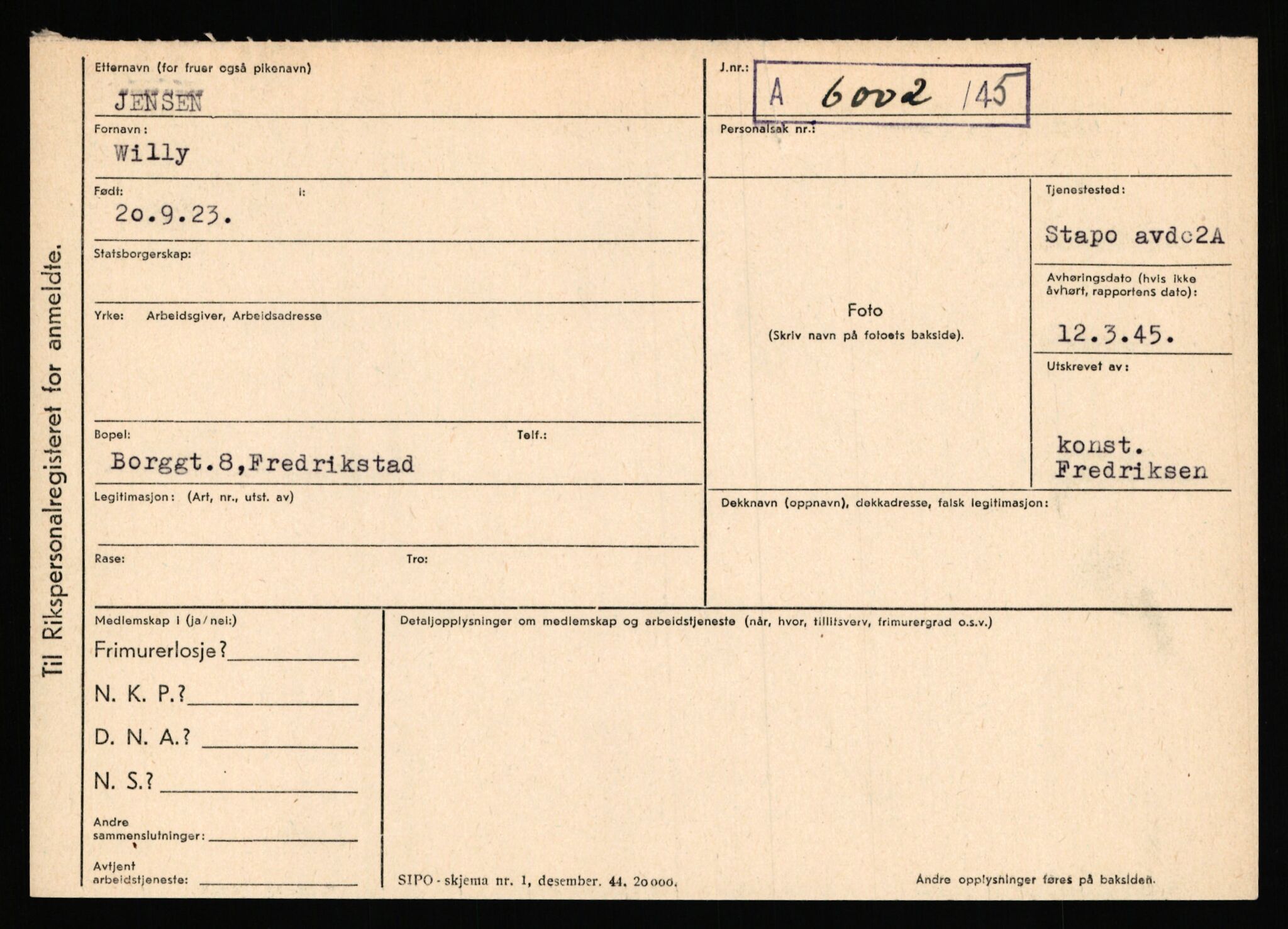 Statspolitiet - Hovedkontoret / Osloavdelingen, AV/RA-S-1329/C/Ca/L0007: Hol - Joelsen, 1943-1945, s. 4139