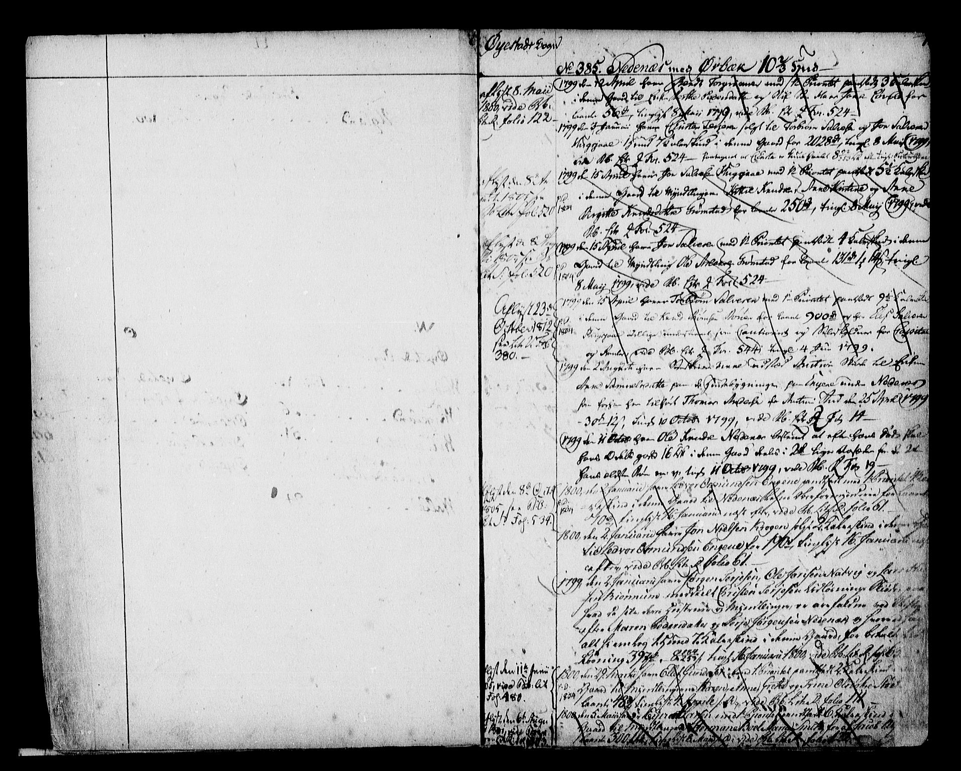 Nedenes sorenskriveri før 1824, SAK/1221-0007/G/Ga/L0010: Panteregister nr. 10, 1795-1827, s. 1