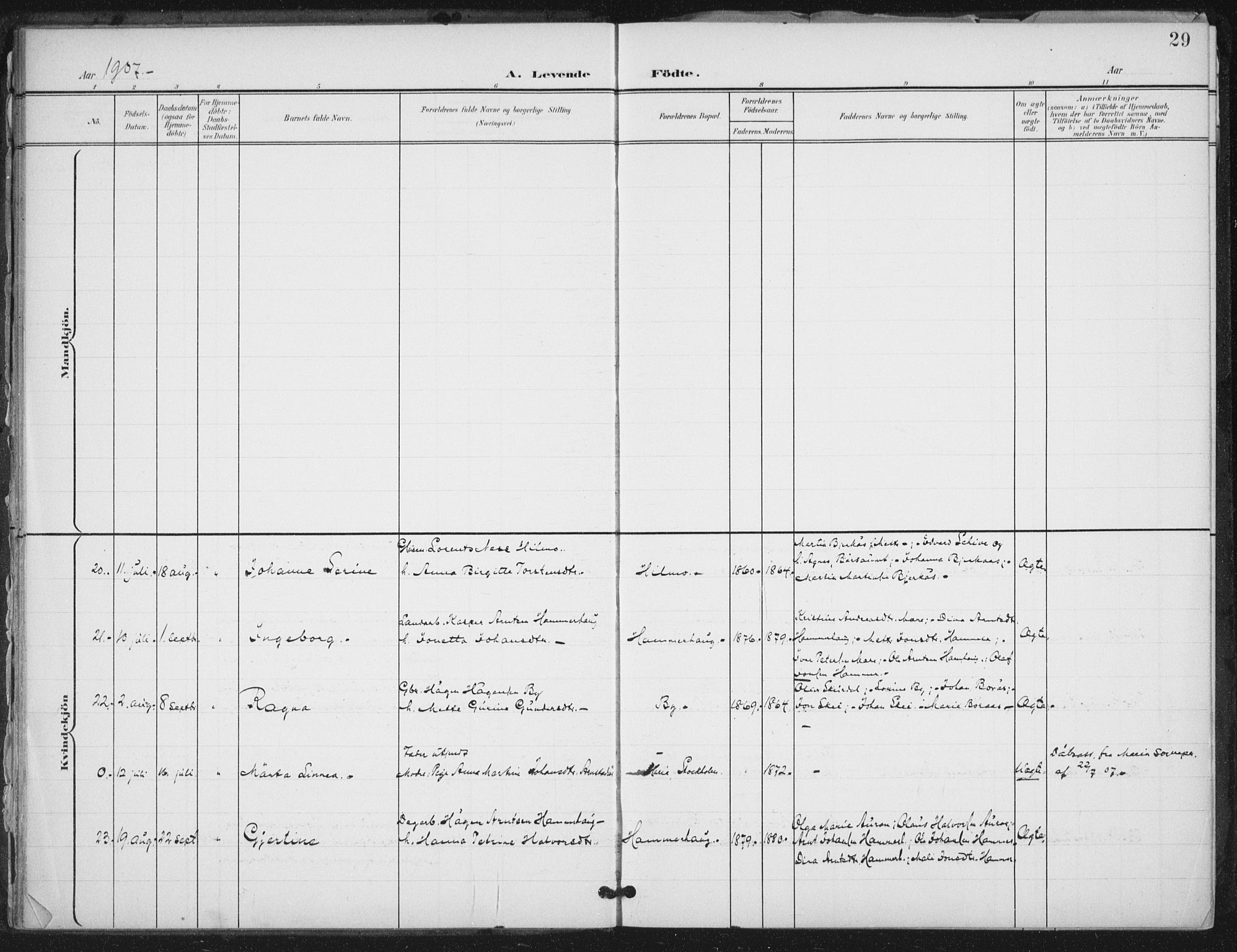 Ministerialprotokoller, klokkerbøker og fødselsregistre - Nord-Trøndelag, SAT/A-1458/712/L0101: Ministerialbok nr. 712A02, 1901-1916, s. 29