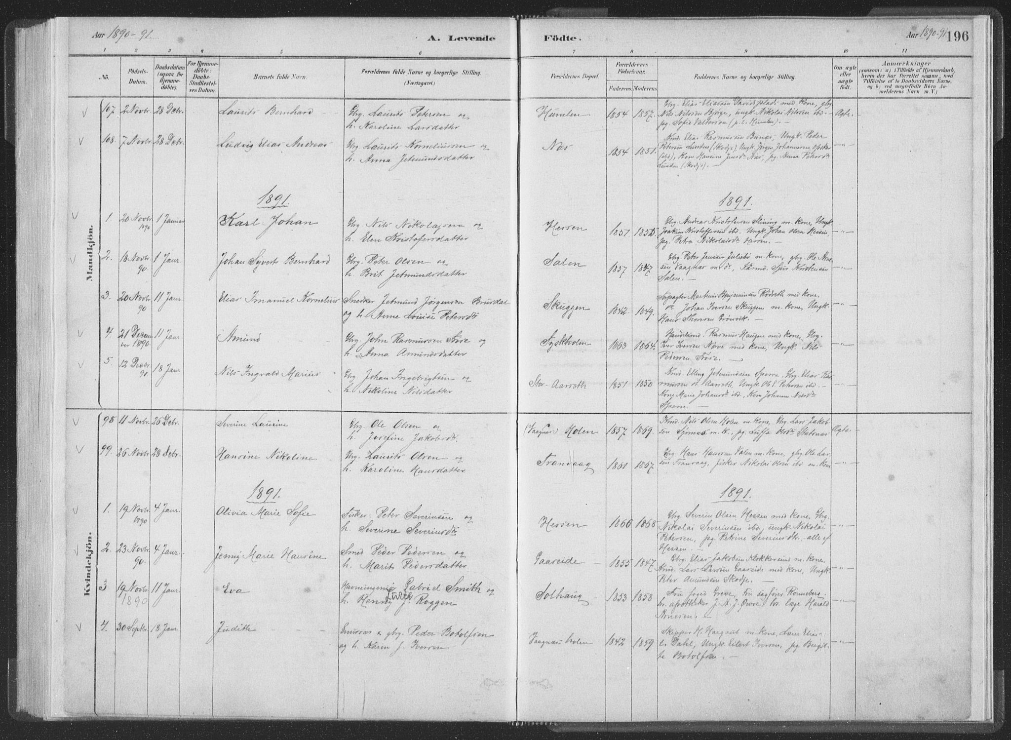 Ministerialprotokoller, klokkerbøker og fødselsregistre - Møre og Romsdal, SAT/A-1454/528/L0401: Ministerialbok nr. 528A12I, 1880-1920, s. 196