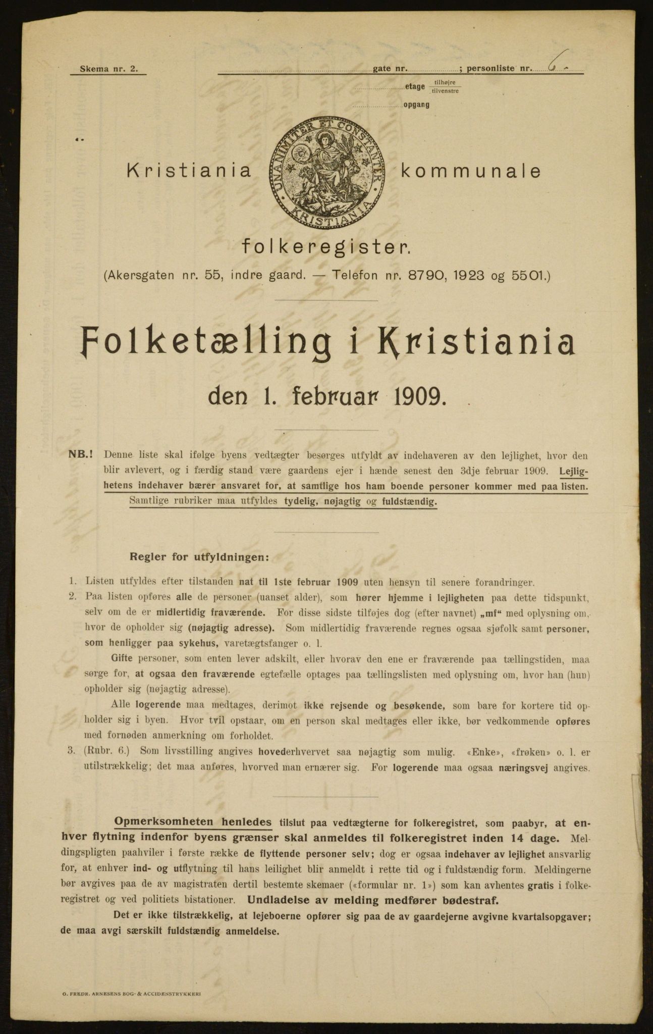 OBA, Kommunal folketelling 1.2.1909 for Kristiania kjøpstad, 1909, s. 98967