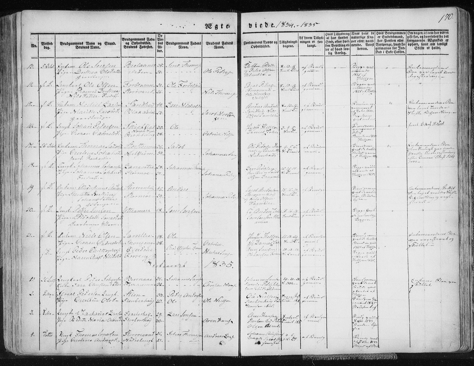 Ministerialprotokoller, klokkerbøker og fødselsregistre - Nordland, AV/SAT-A-1459/827/L0390: Ministerialbok nr. 827A02, 1826-1841, s. 170