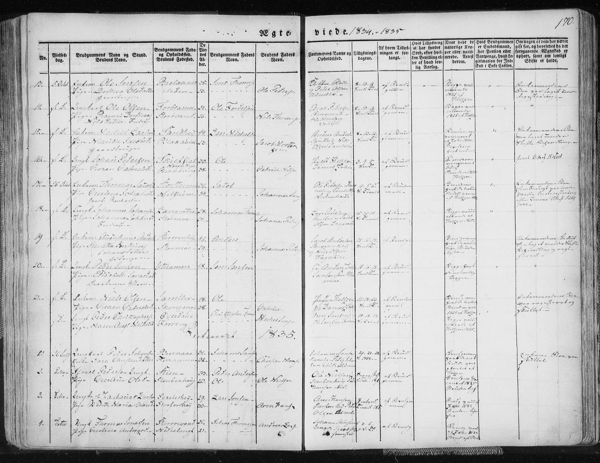 Ministerialprotokoller, klokkerbøker og fødselsregistre - Nordland, SAT/A-1459/827/L0390: Ministerialbok nr. 827A02, 1826-1841, s. 170