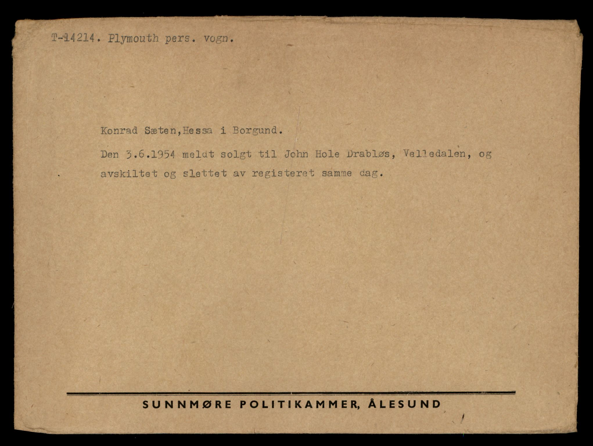 Møre og Romsdal vegkontor - Ålesund trafikkstasjon, AV/SAT-A-4099/F/Fe/L0044: Registreringskort for kjøretøy T 14205 - T 14319, 1927-1998, s. 329