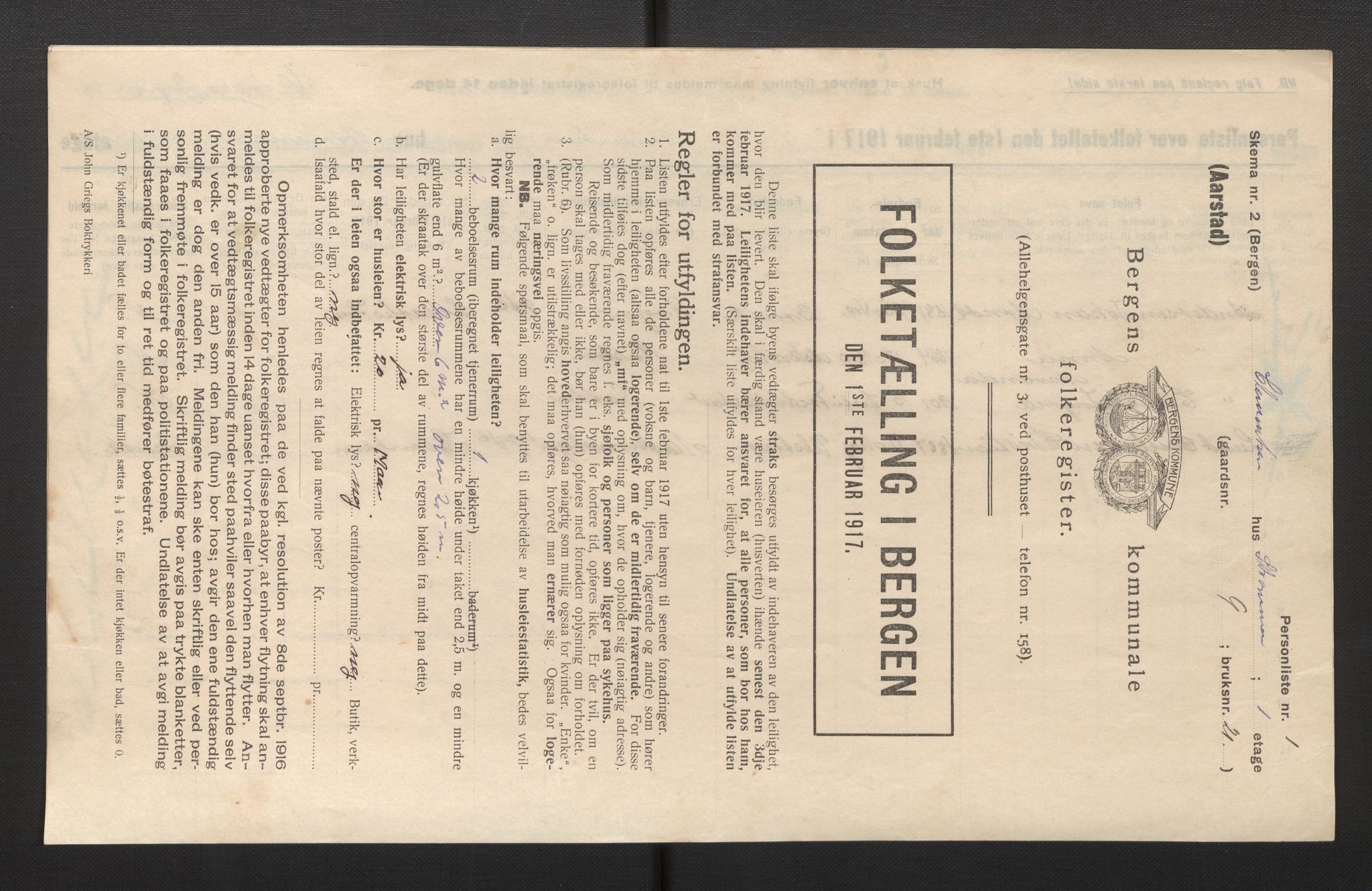 SAB, Kommunal folketelling 1917 for Bergen kjøpstad, 1917, s. 50347