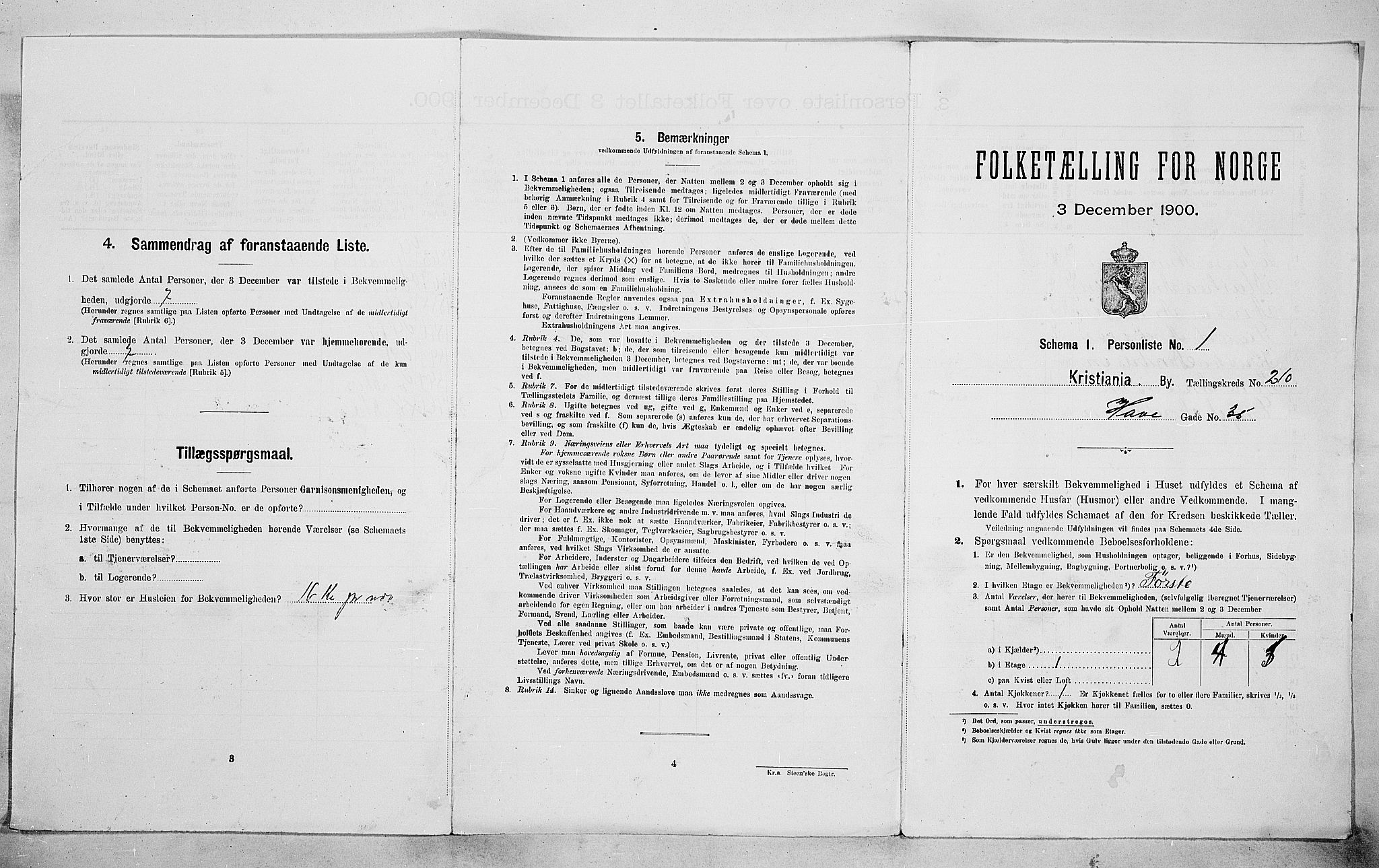 SAO, Folketelling 1900 for 0301 Kristiania kjøpstad, 1900, s. 33940