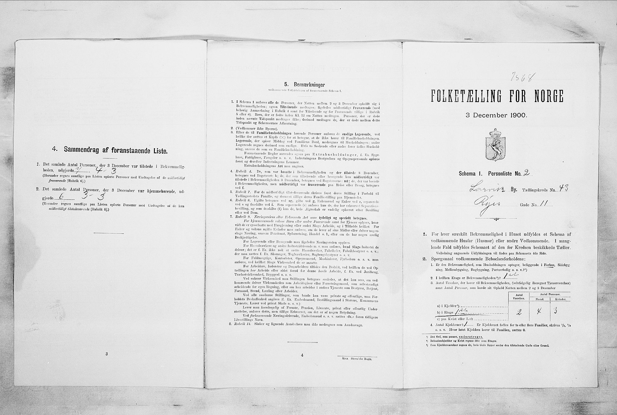 RA, Folketelling 1900 for 0707 Larvik kjøpstad, 1900, s. 6148